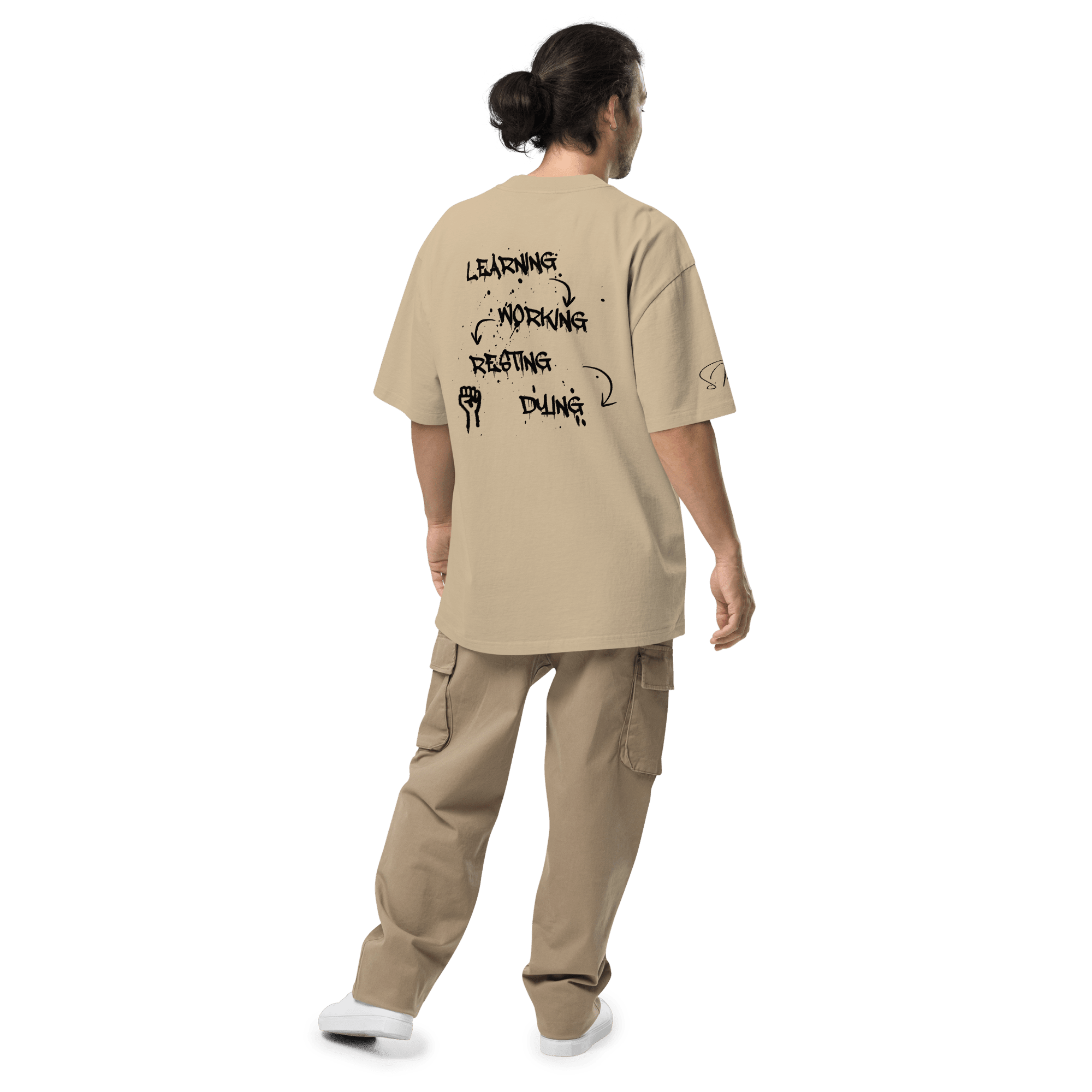 Oversized T-Shirt "LEARNING - DYING" - flyliving - Shop Deutschland Noodosz