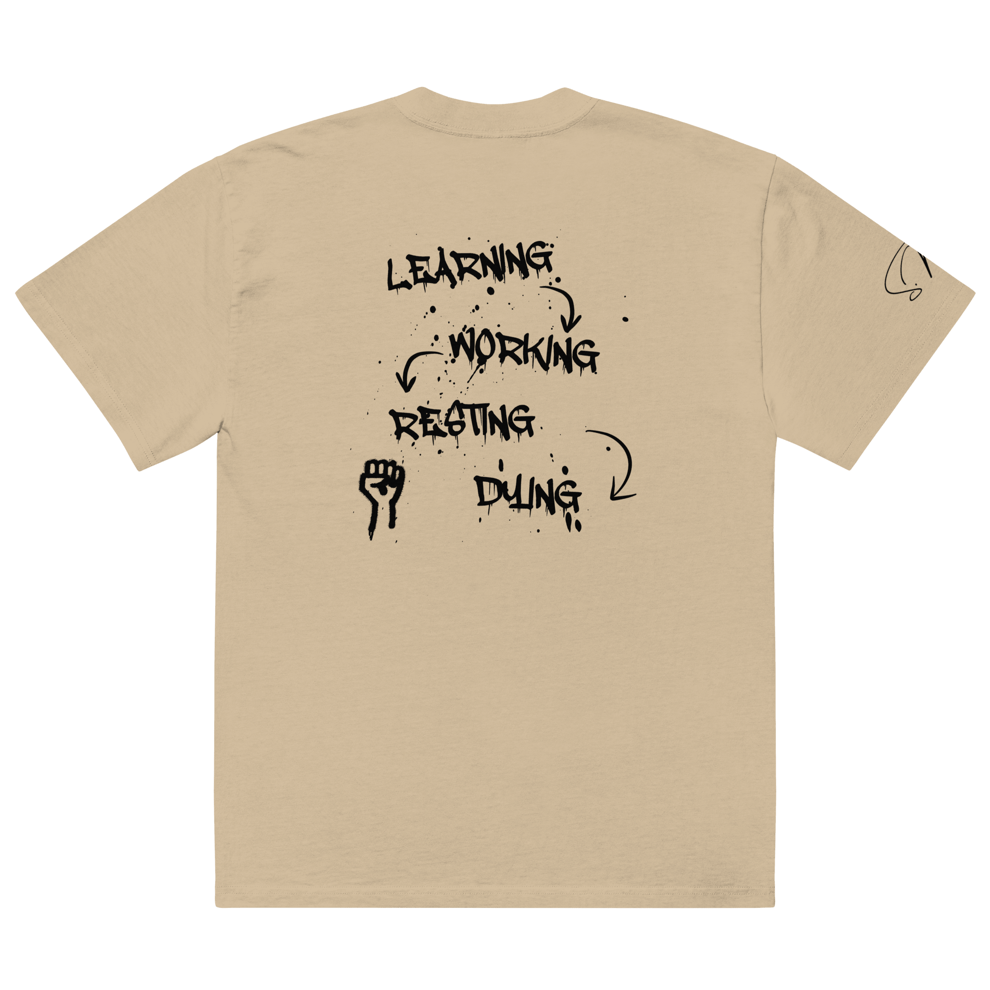 Oversized T-Shirt "LEARNING - DYING" - flyliving - Shop Deutschland Noodosz