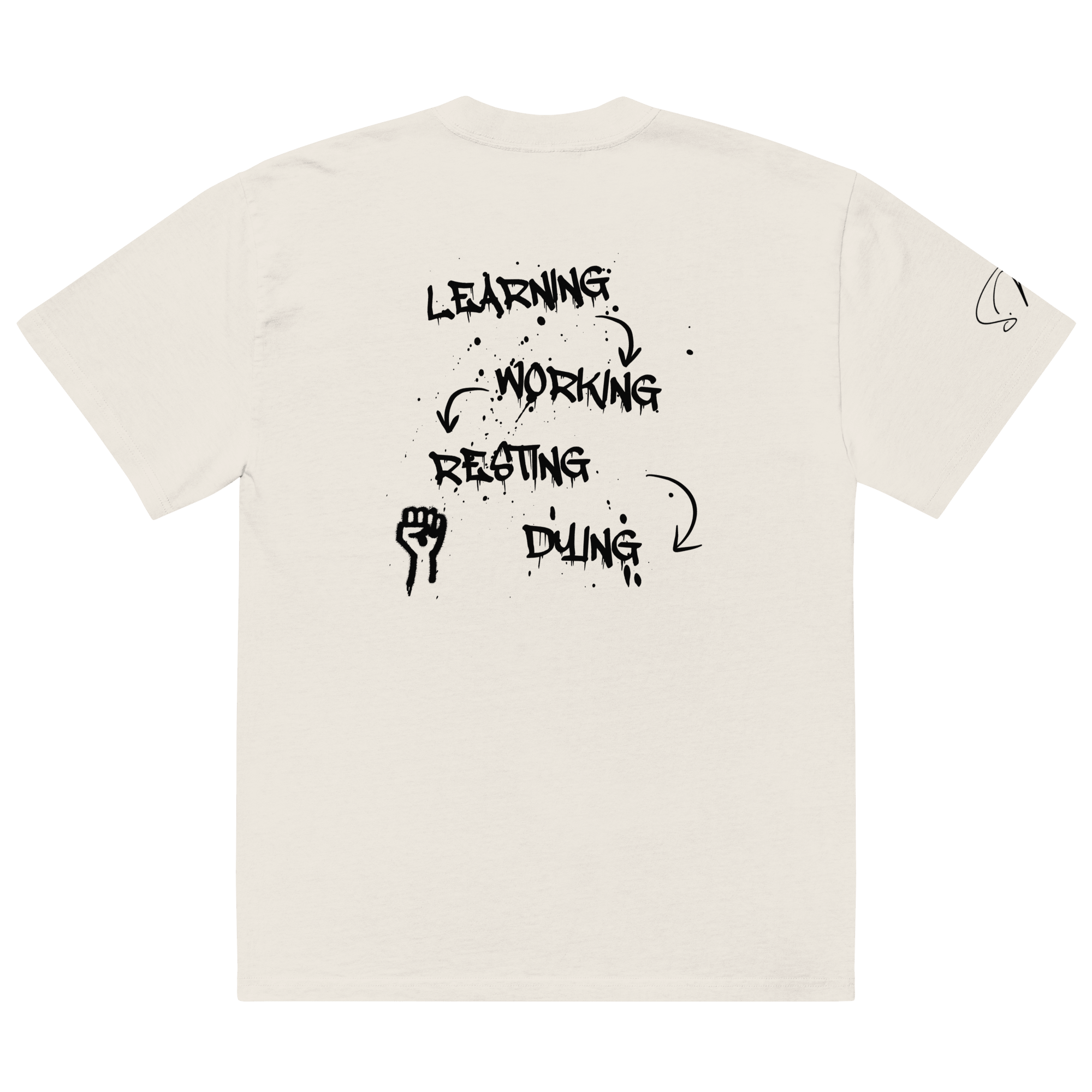 Oversized T-Shirt "LEARNING - DYING" - flyliving - Shop Deutschland Noodosz
