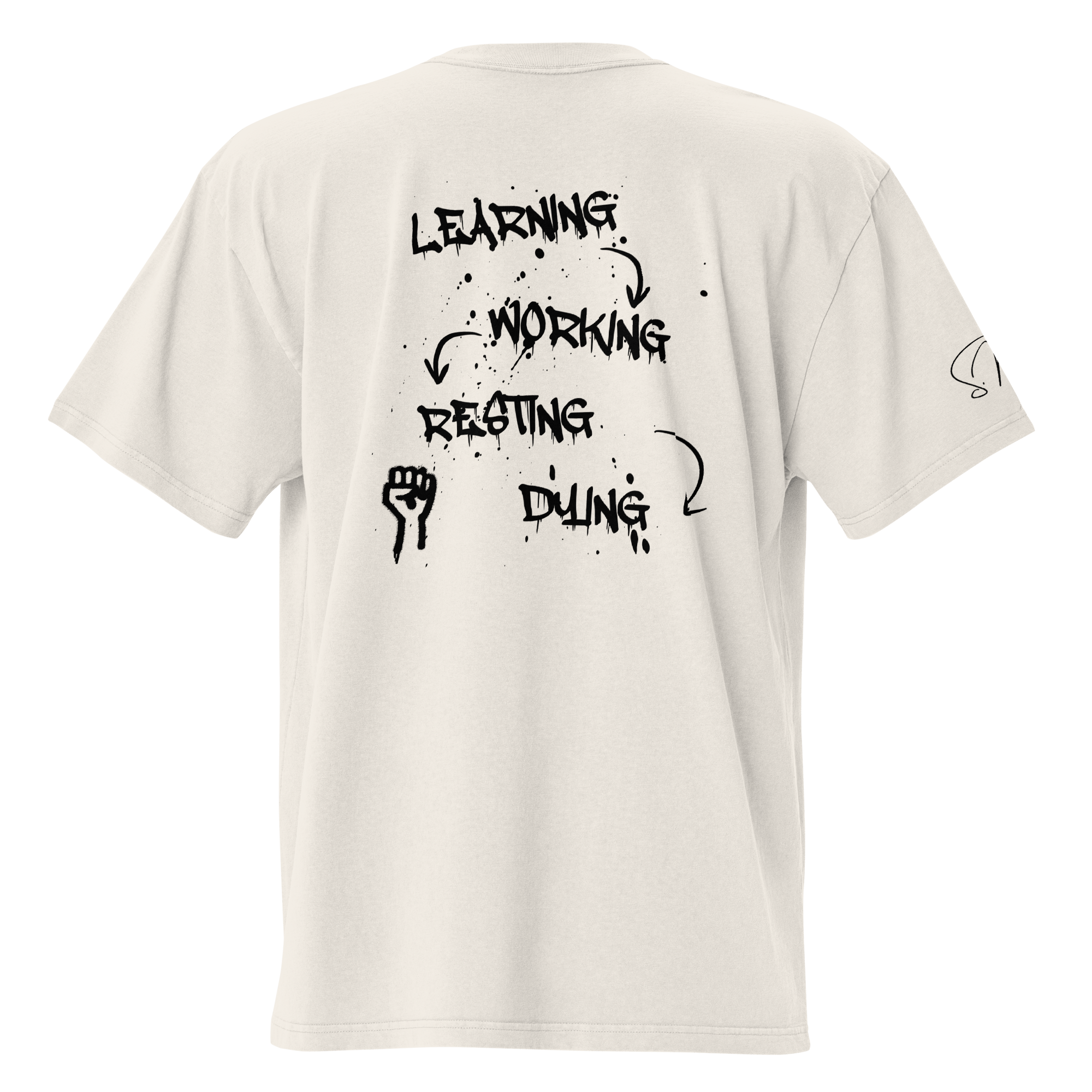 Oversized T-Shirt "LEARNING-DYING"
