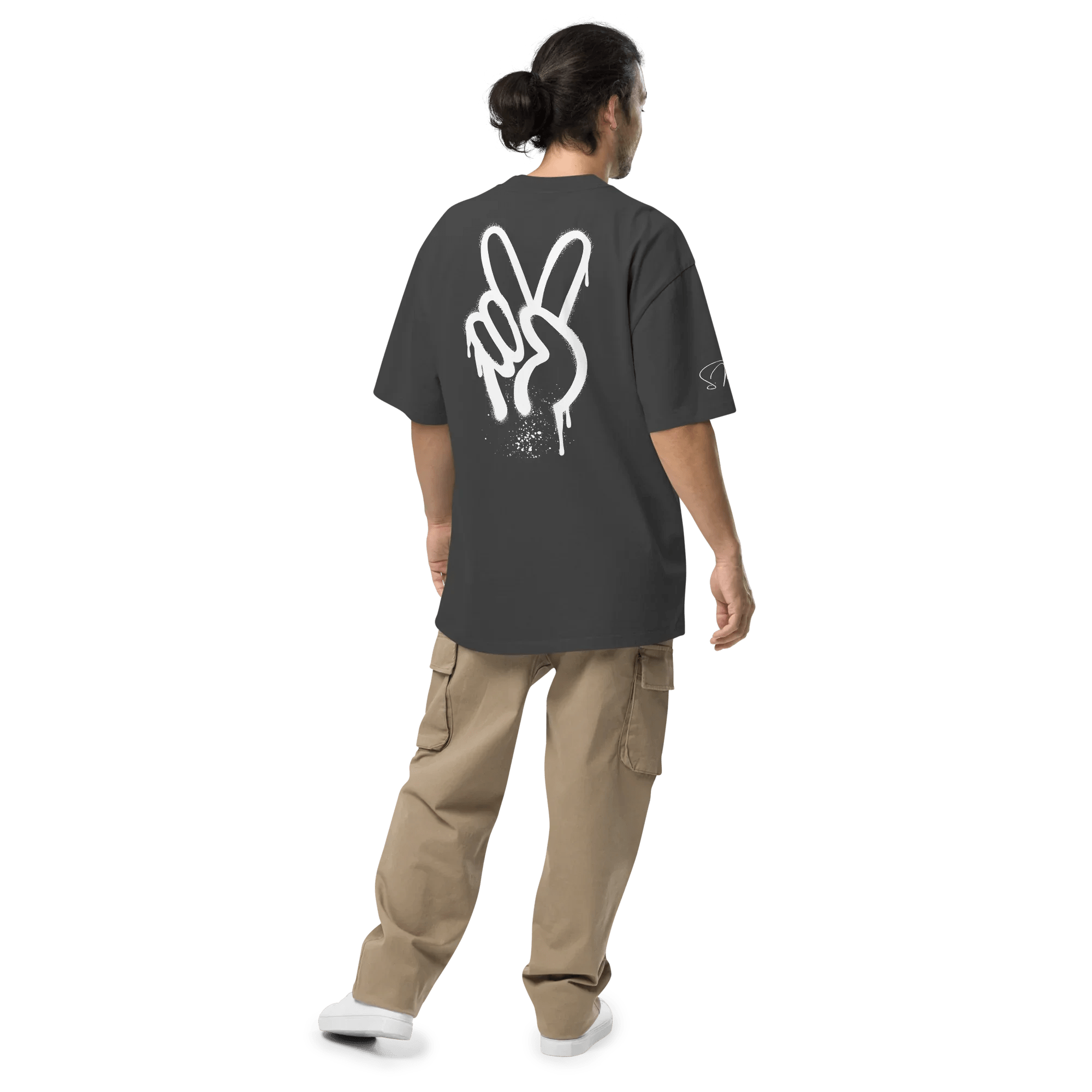 Oversized T-Shirt "Spray Peace", backprint - flyliving - Shop Deutschland Noodosz