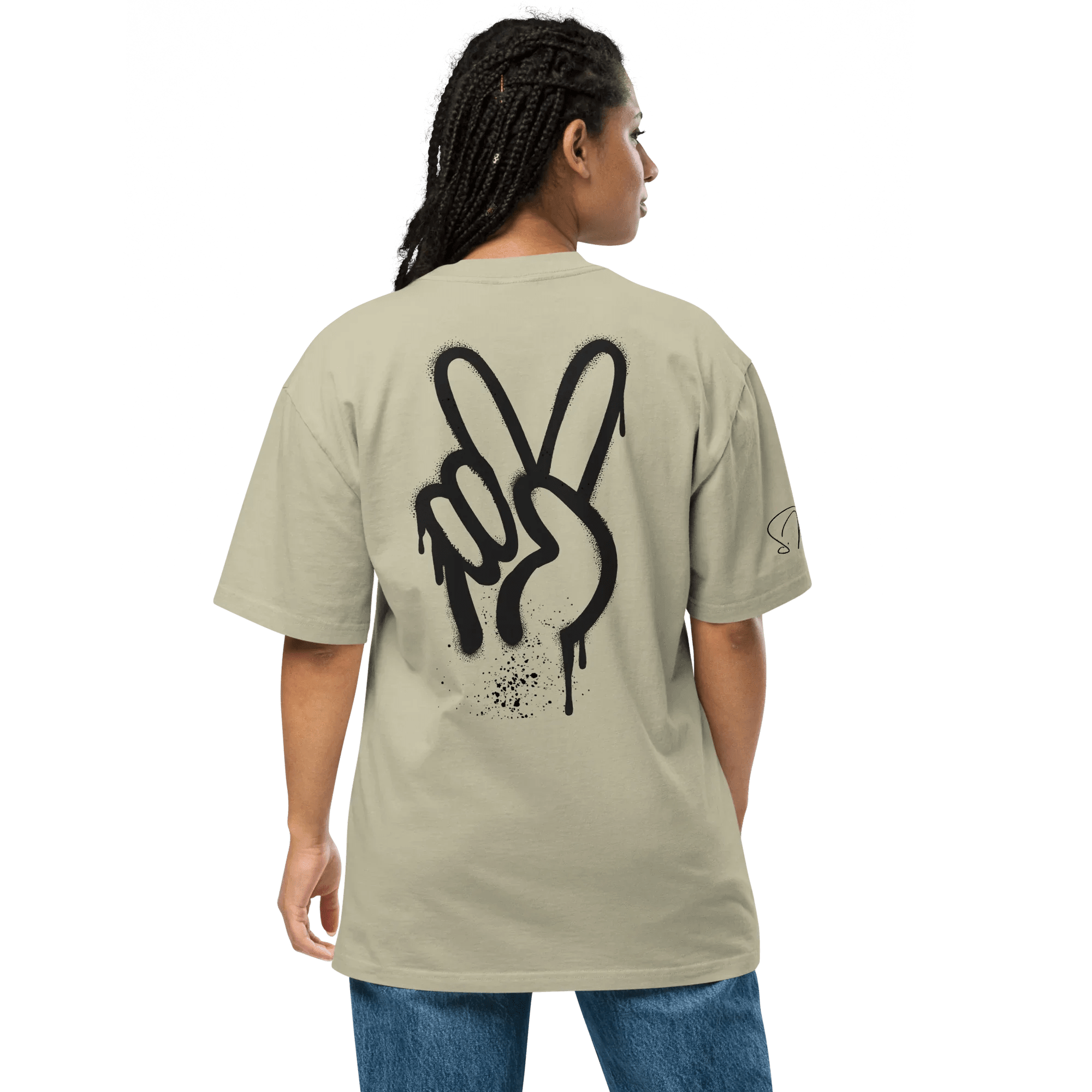 Oversized T-Shirt "Spray Peace", backprint - flyliving - Shop Deutschland Noodosz