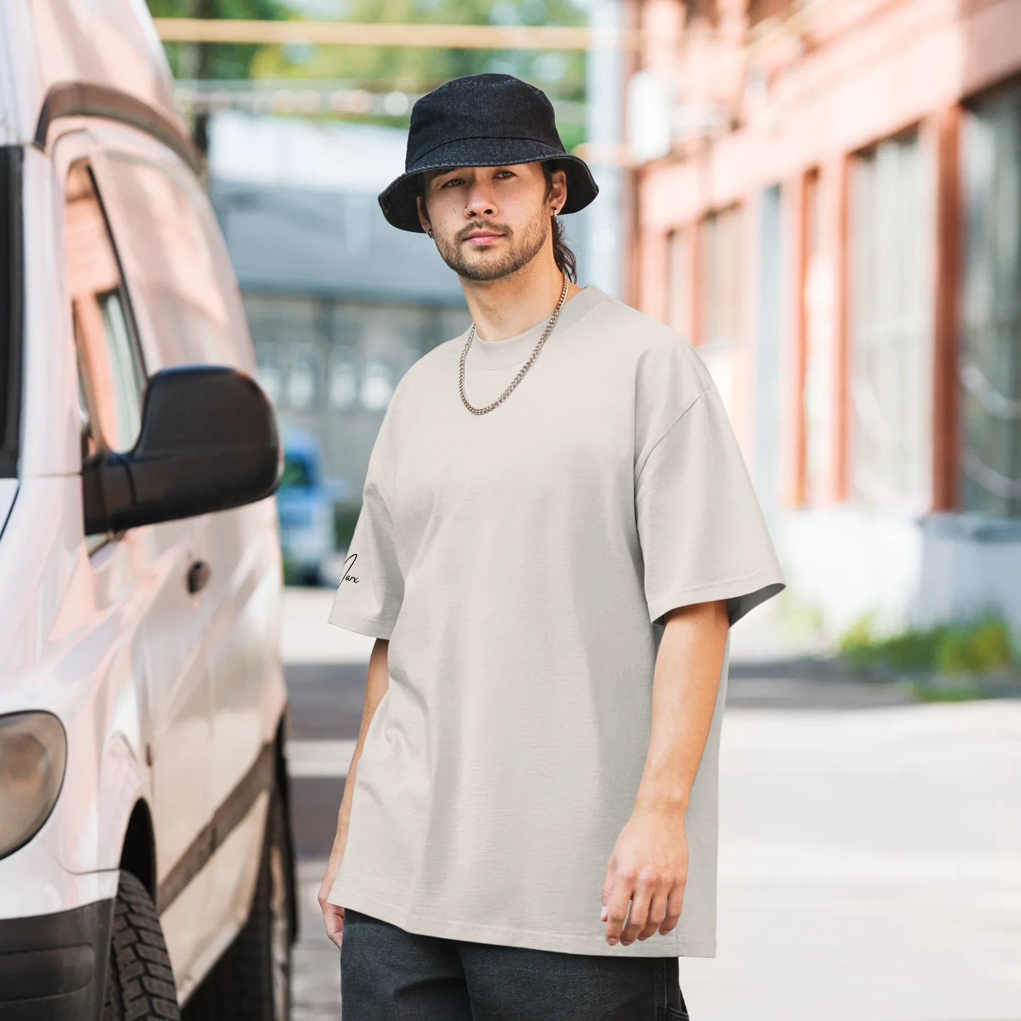 Oversized T-Shirt "Spray Peace", backprint - flyliving - Shop Deutschland Noodosz