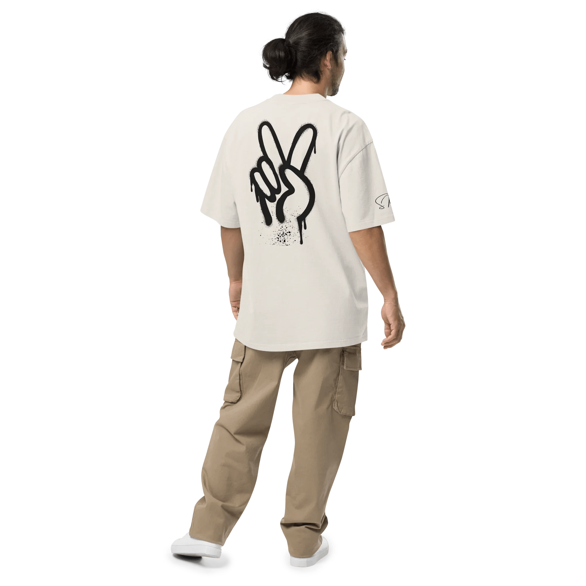 Oversized T-Shirt "Spray Peace", backprint - flyliving - Shop Deutschland Noodosz