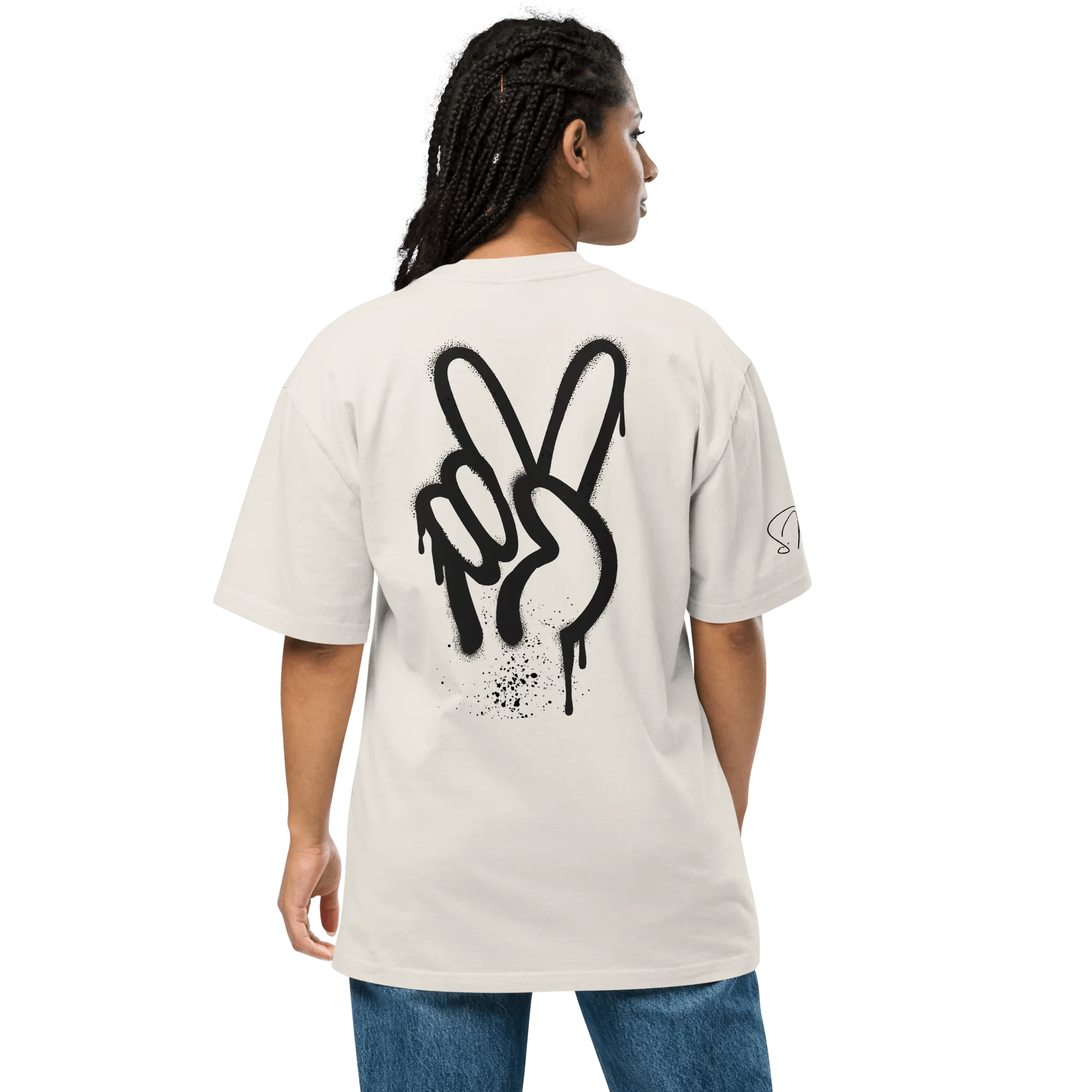 Oversized T-Shirt "Spray Peace", backprint - flyliving - Shop Deutschland Noodosz