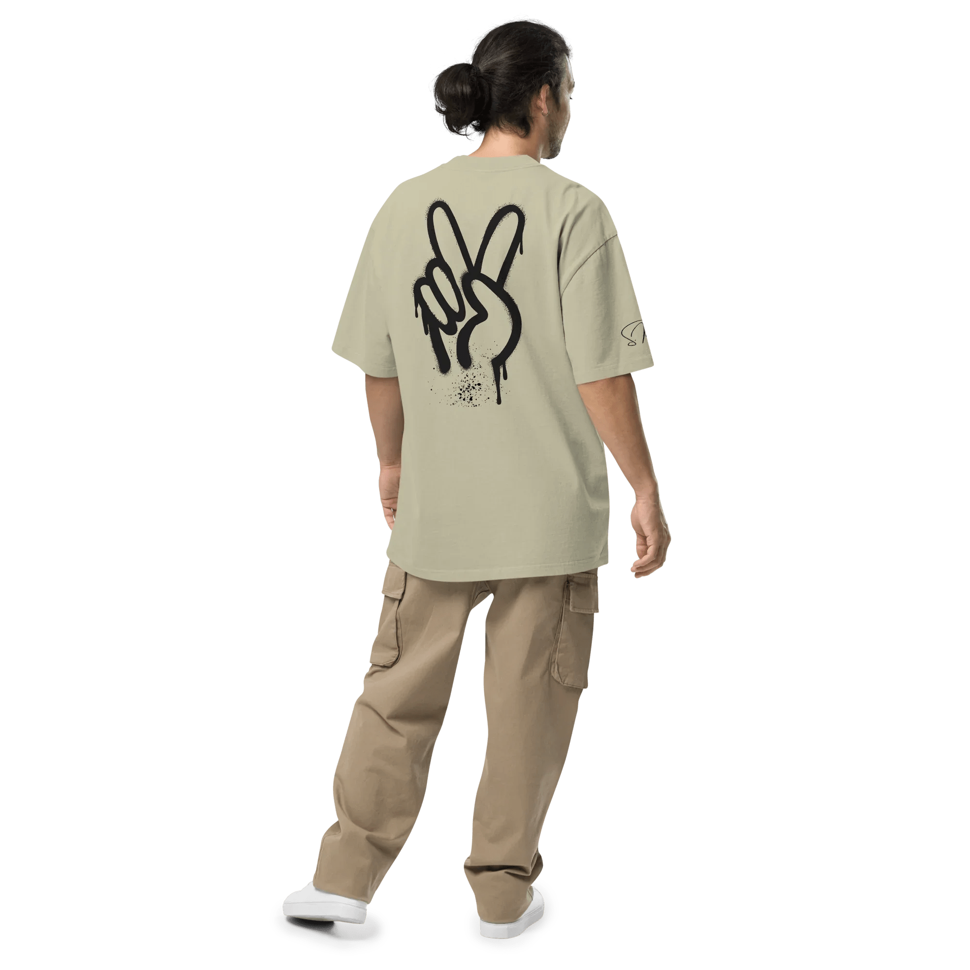 Oversized T-Shirt "Spray Peace", backprint - flyliving - Shop Deutschland Noodosz