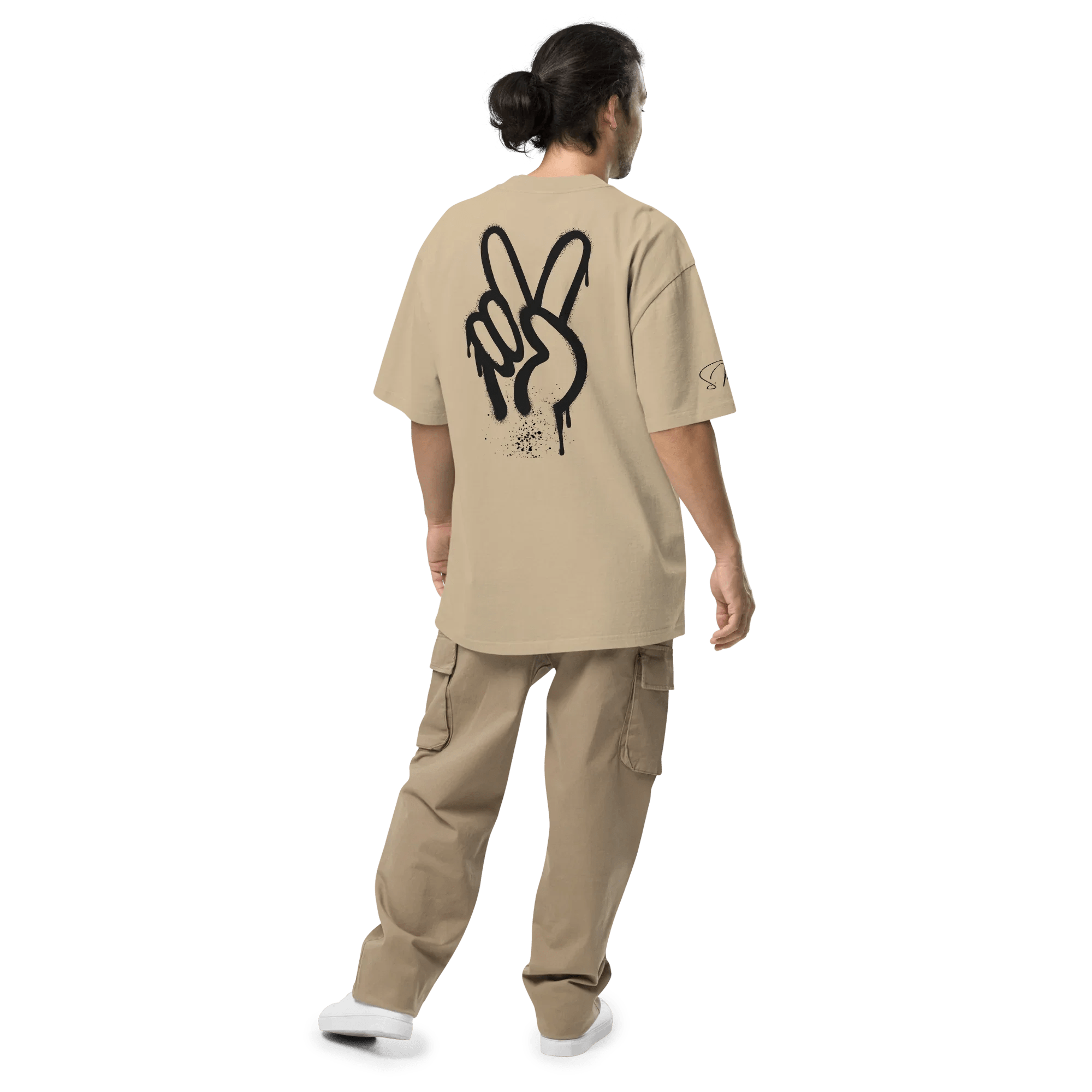 Oversized T-Shirt "Spray Peace", backprint - flyliving - Shop Deutschland Noodosz