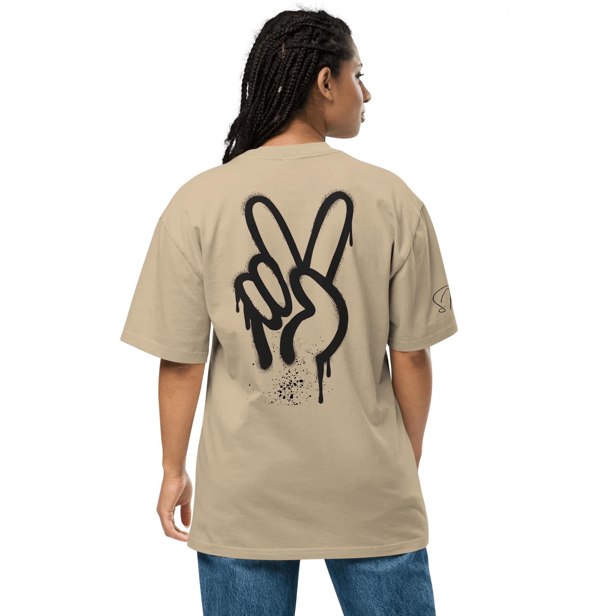Oversized T-Shirt "Spray Peace", backprint - flyliving - Shop Deutschland Noodosz