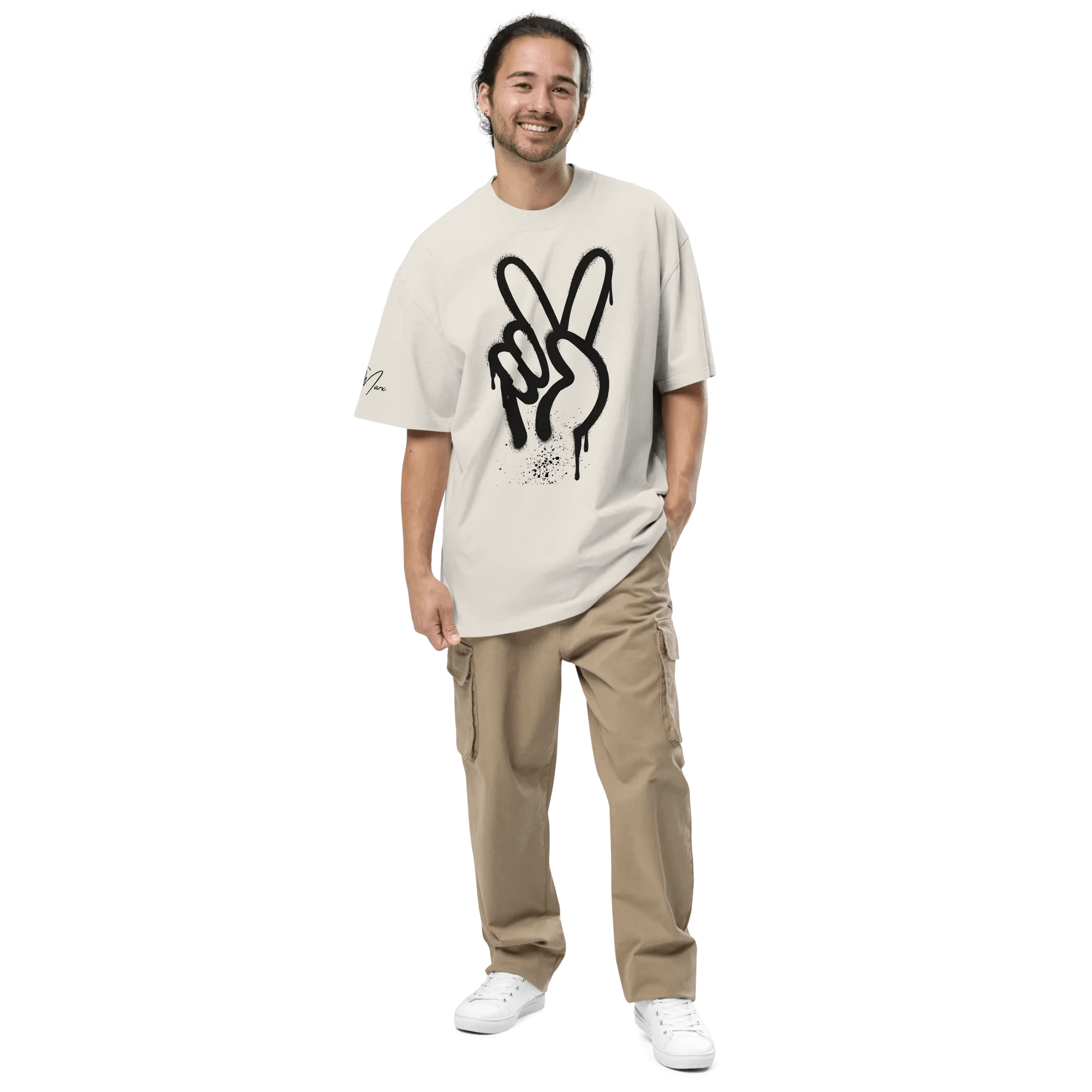 Oversized T-Shirt "Spray Peace" - flyliving - Shop Deutschland Noodosz