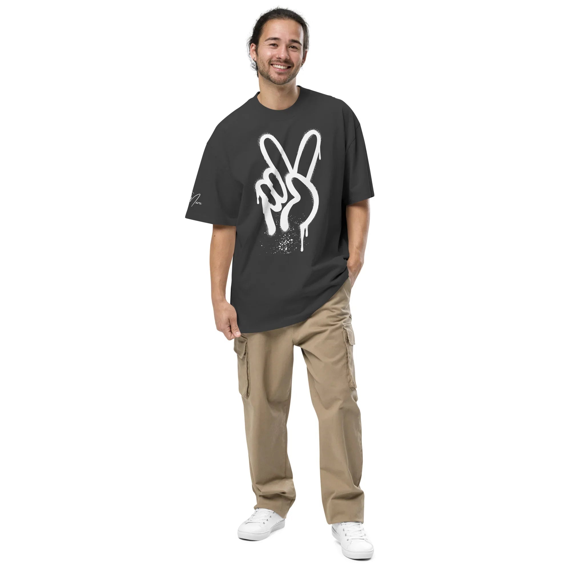 Oversized T-Shirt "Spray Peace" - flyliving - Shop Deutschland Noodosz