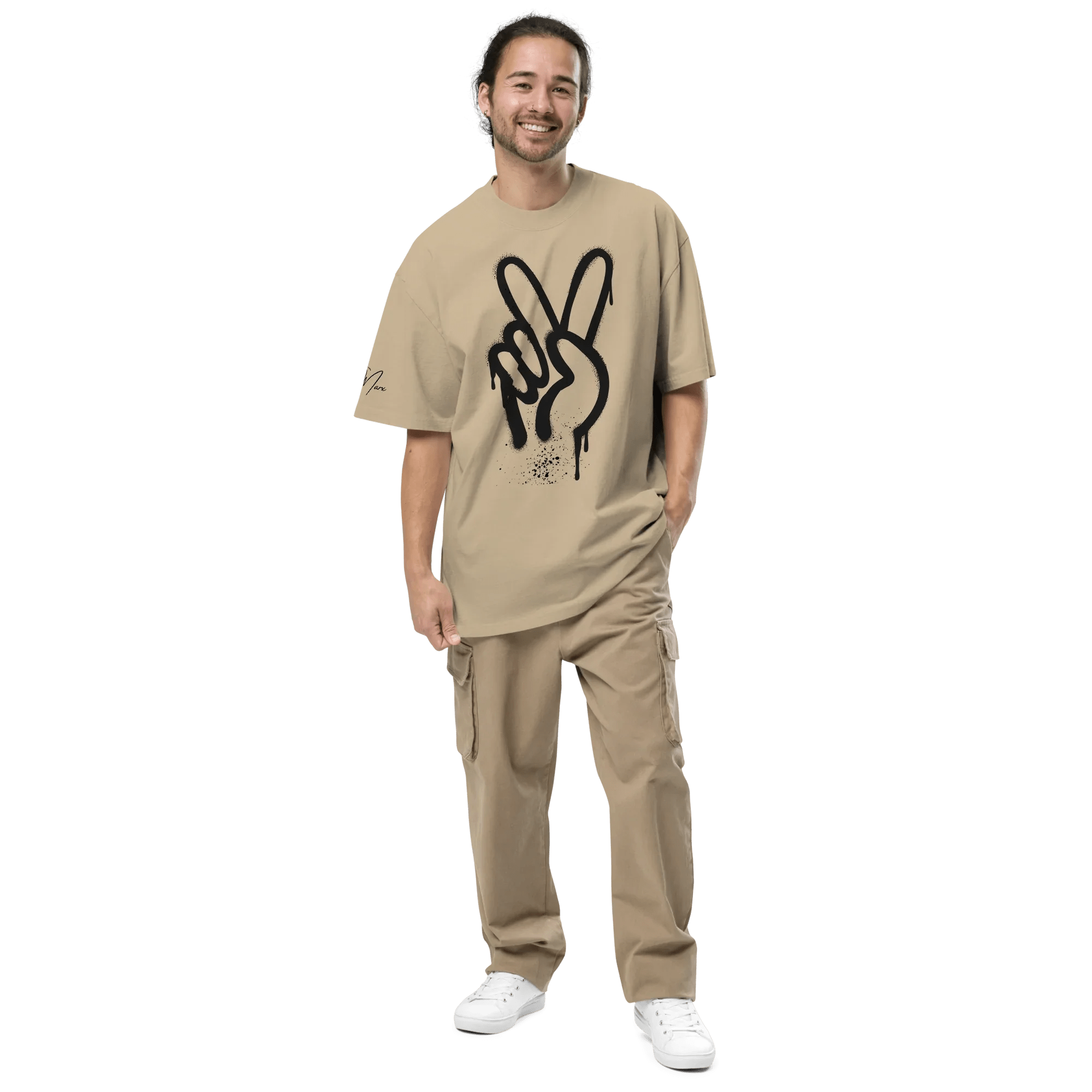 Oversized T-Shirt "Spray Peace" - flyliving - Shop Deutschland Noodosz