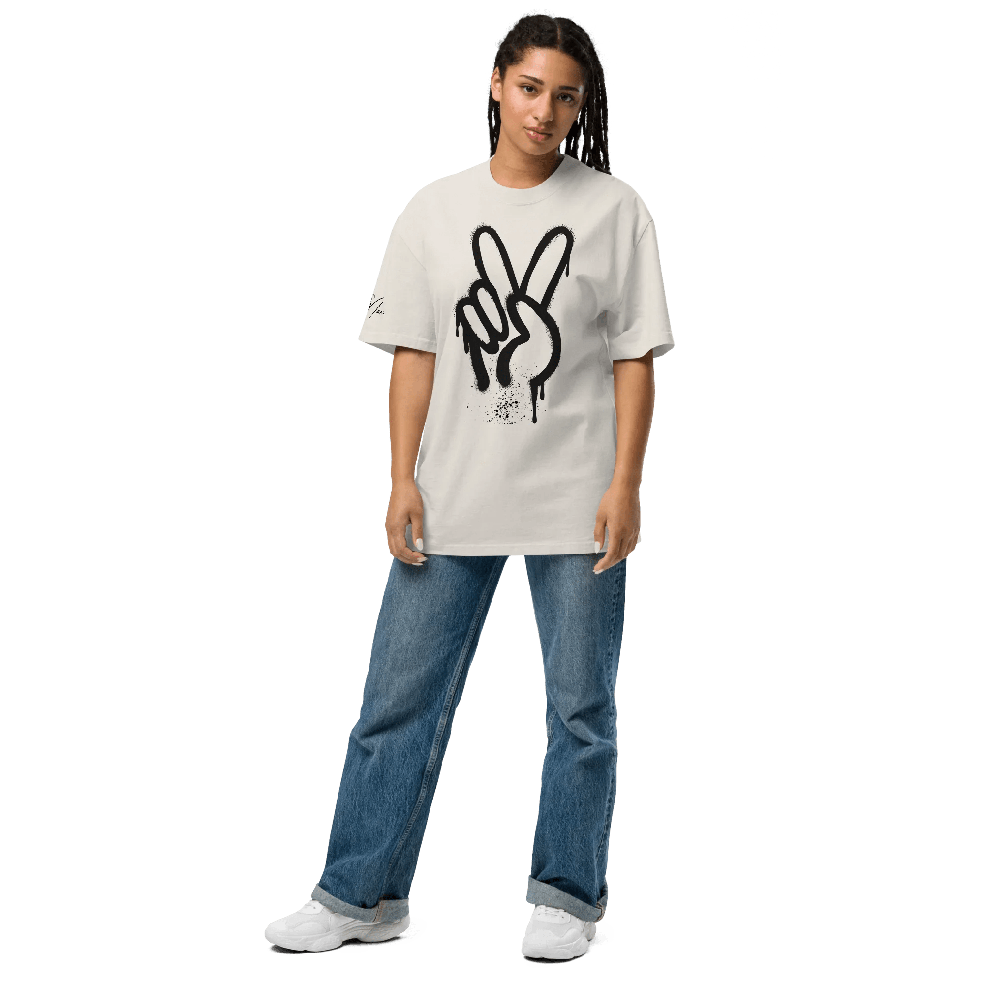 Oversized T-Shirt "Spray Peace" - flyliving - Shop Deutschland Noodosz