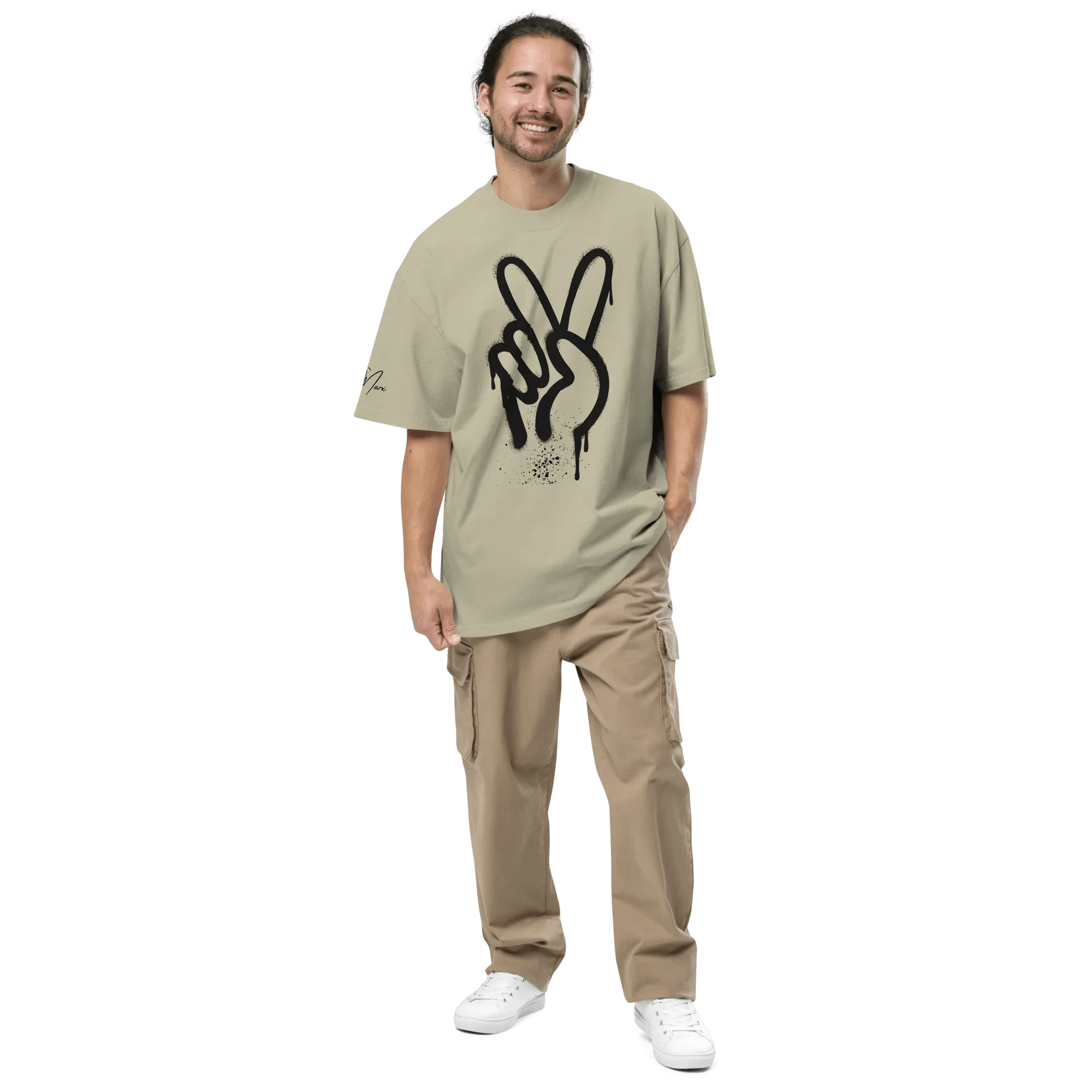 Oversized T-Shirt "Spray Peace" - flyliving - Shop Deutschland Noodosz