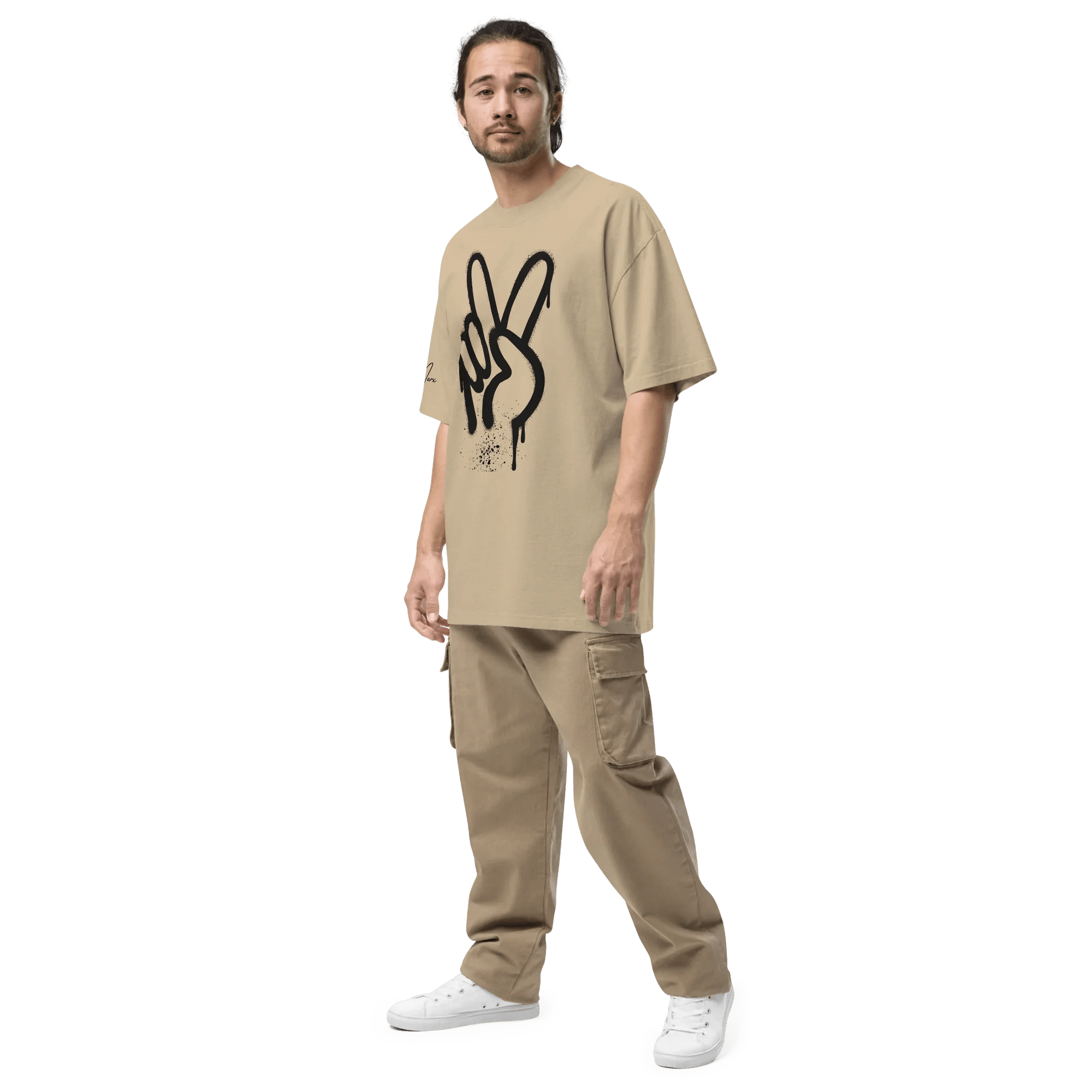 Oversized T-Shirt "Spray Peace" - flyliving - Shop Deutschland Noodosz