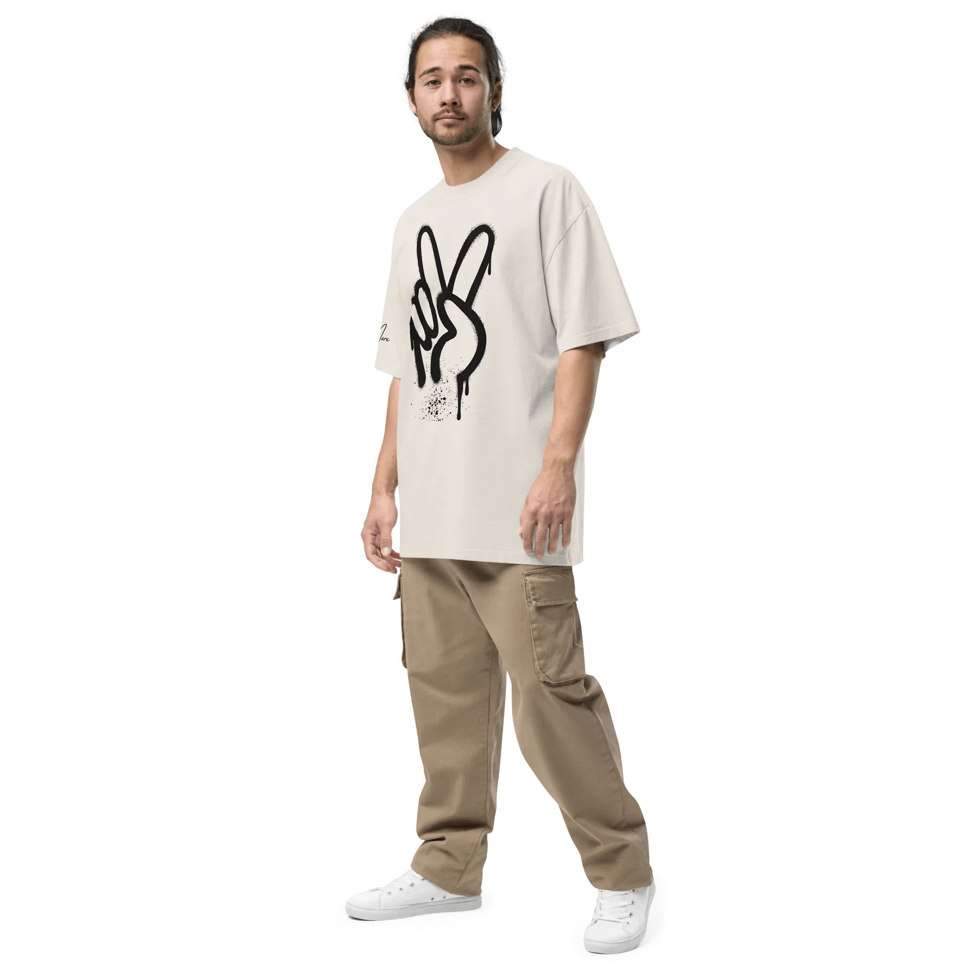 Oversized T-Shirt "Spray Peace" - flyliving - Shop Deutschland Noodosz