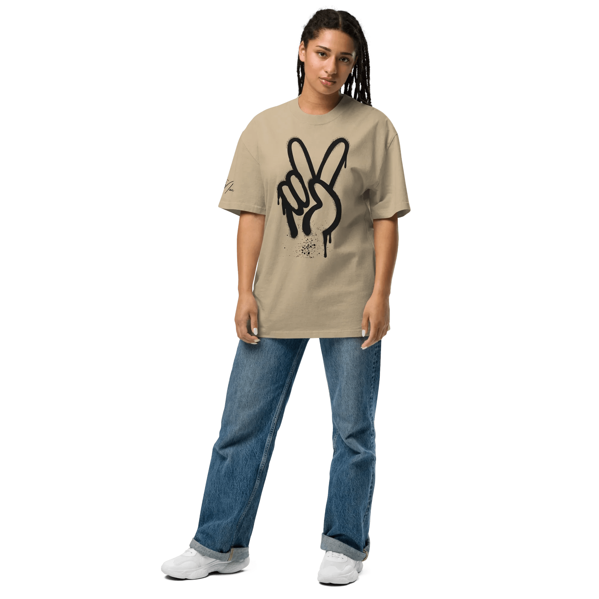 Oversized T-Shirt "Spray Peace" - flyliving - Shop Deutschland Noodosz