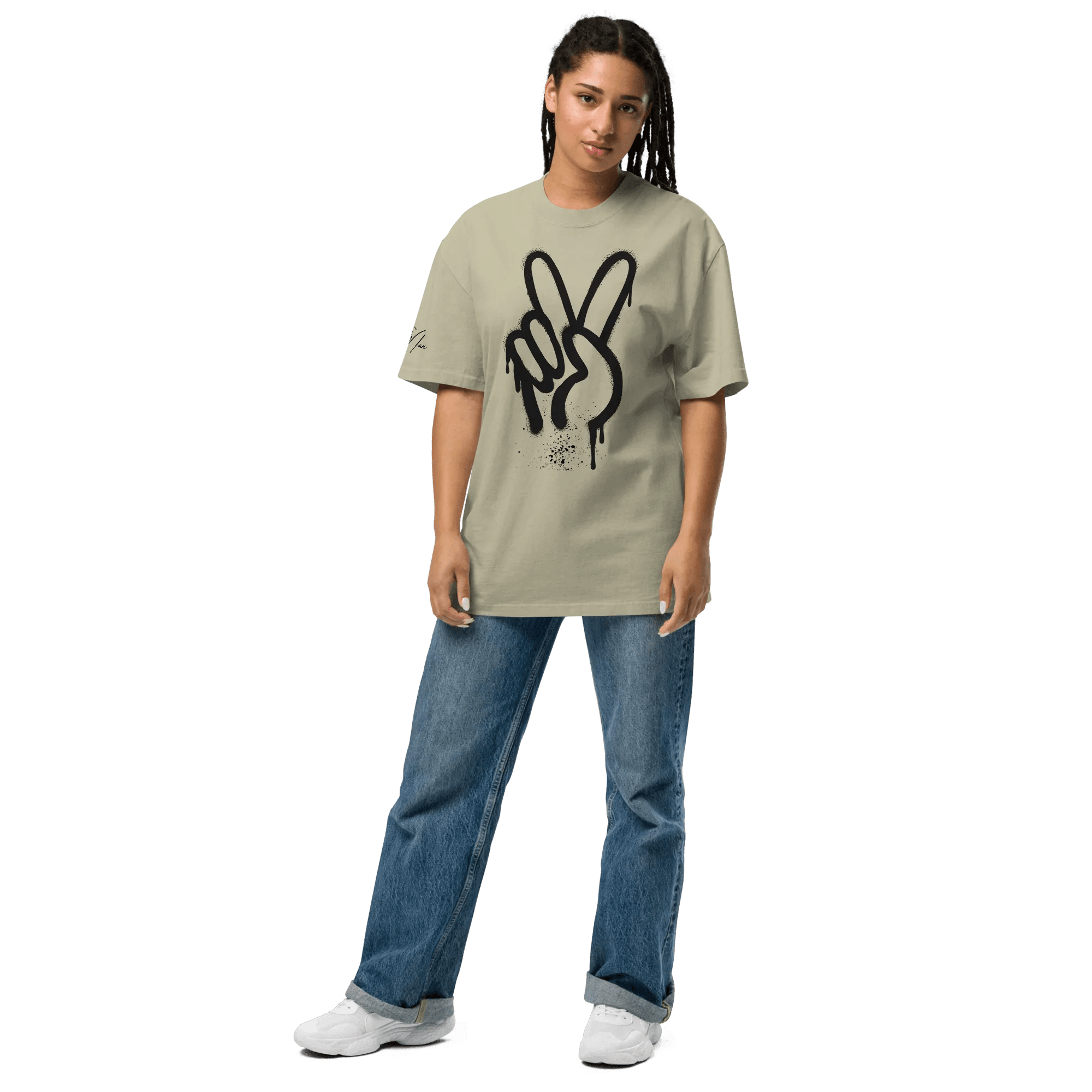 Oversized T-Shirt "Spray Peace" - flyliving - Shop Deutschland Noodosz