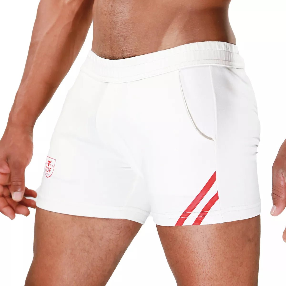 Paris Gym Shorts Weiß - Rot - TOF Paris - Shop Deutschland Noodosz