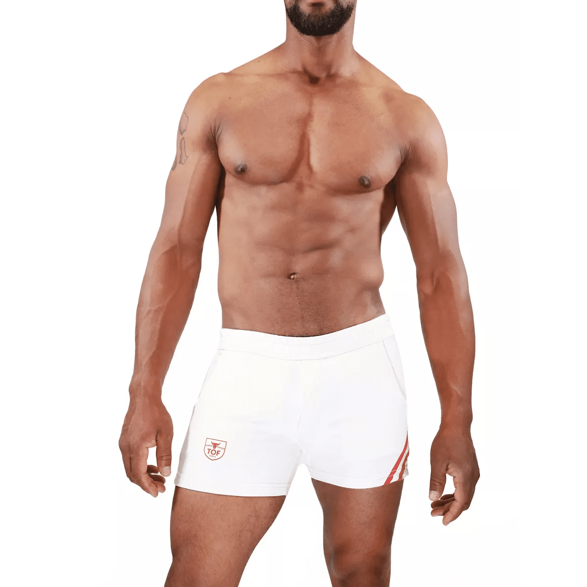 Paris Gym Shorts Weiß - Rot - TOF Paris - Shop Deutschland Noodosz