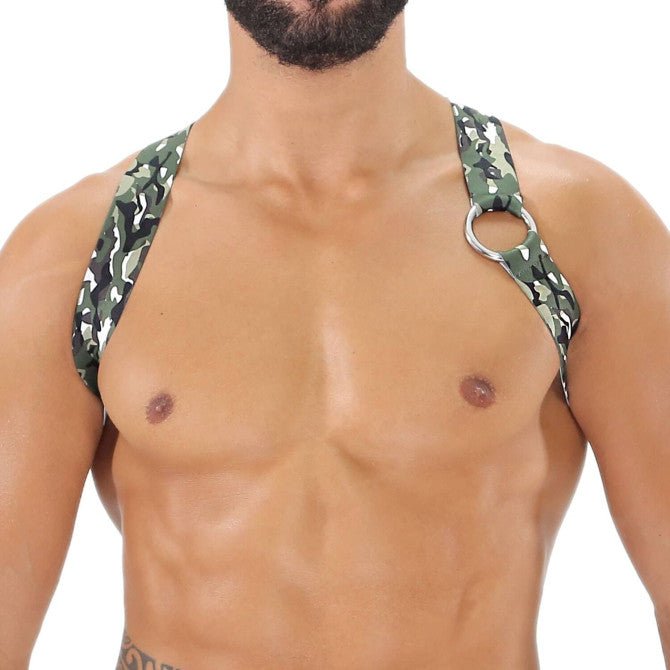 Party Boy Elastischer Harness Khaki Camo - TOF Paris - Shop Deutschland Noodosz