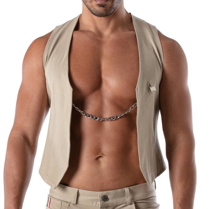 Patriot Chain Vest - Beige - noodosz - TOF Paris - 