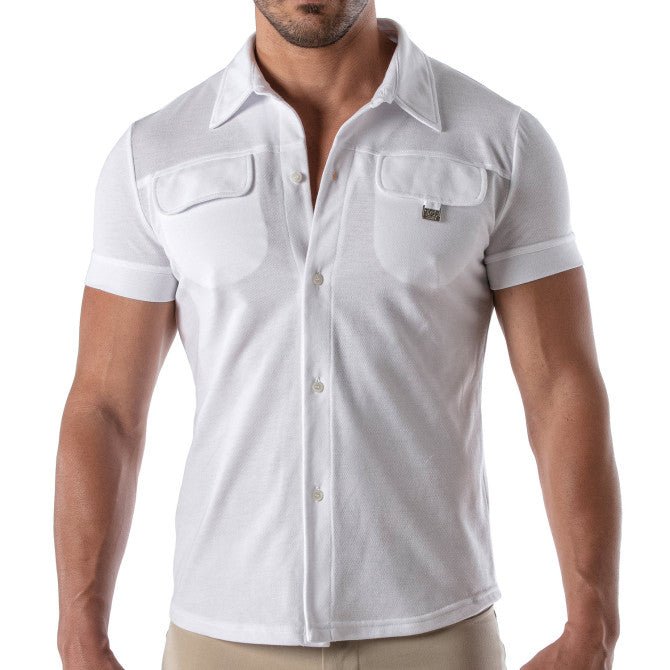 Piqué Cotton Shirt - White - TOF Paris - Shop Deutschland Noodosz