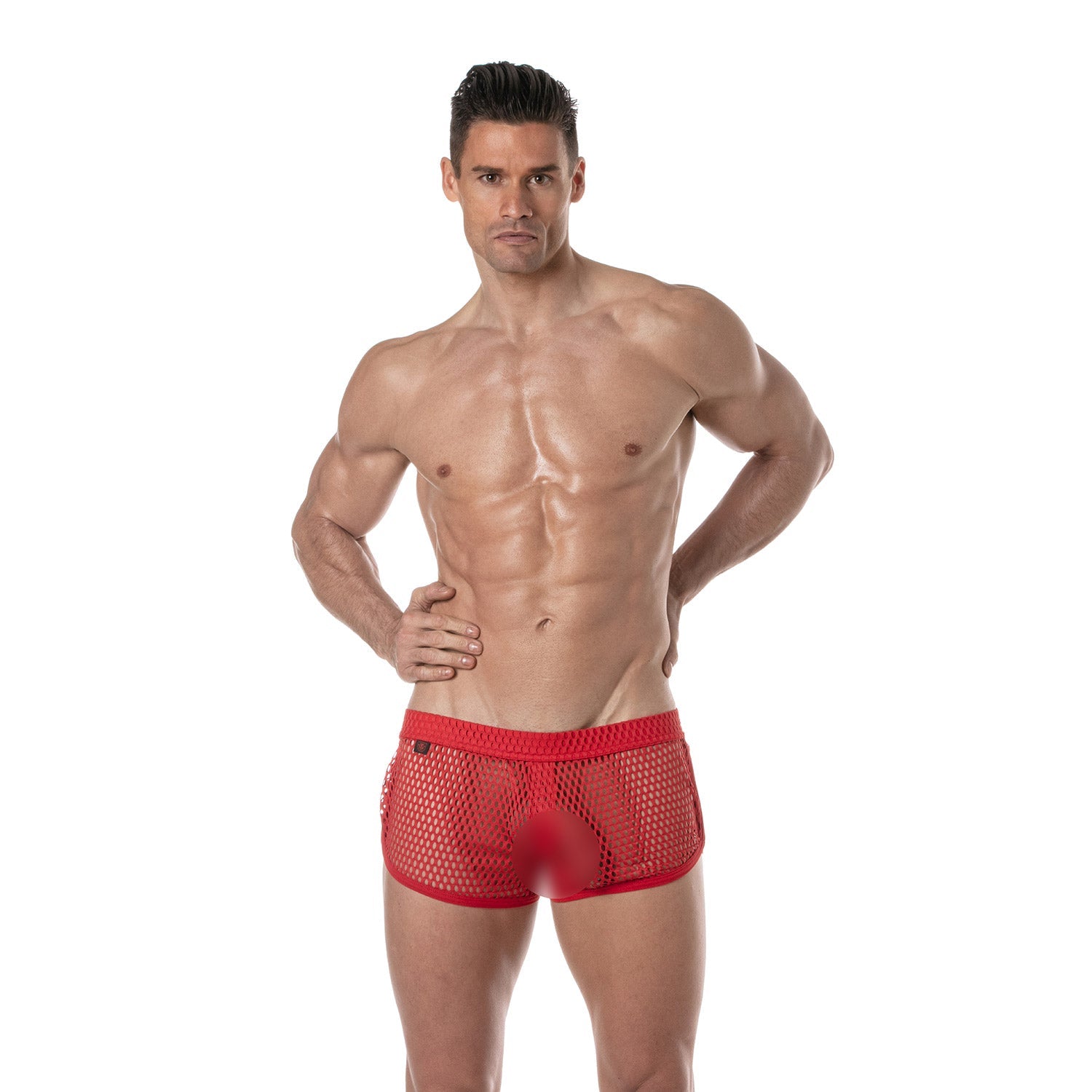 Provokante, transparente Herren - Mini - Shorts – Rot - TOF Paris - Shop Deutschland Noodosz