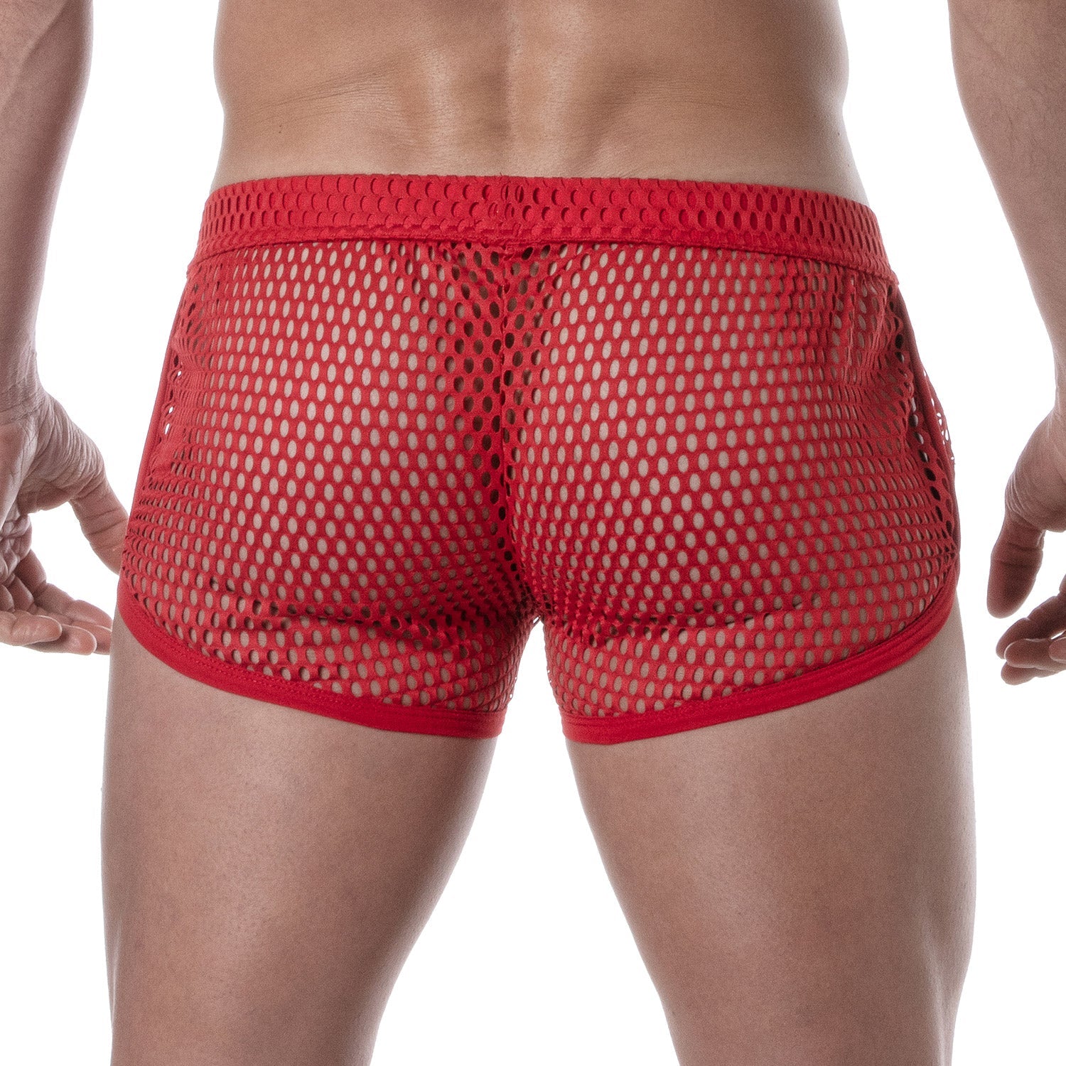 Provokante, transparente Herren - Mini - Shorts – Rot - TOF Paris - Shop Deutschland Noodosz