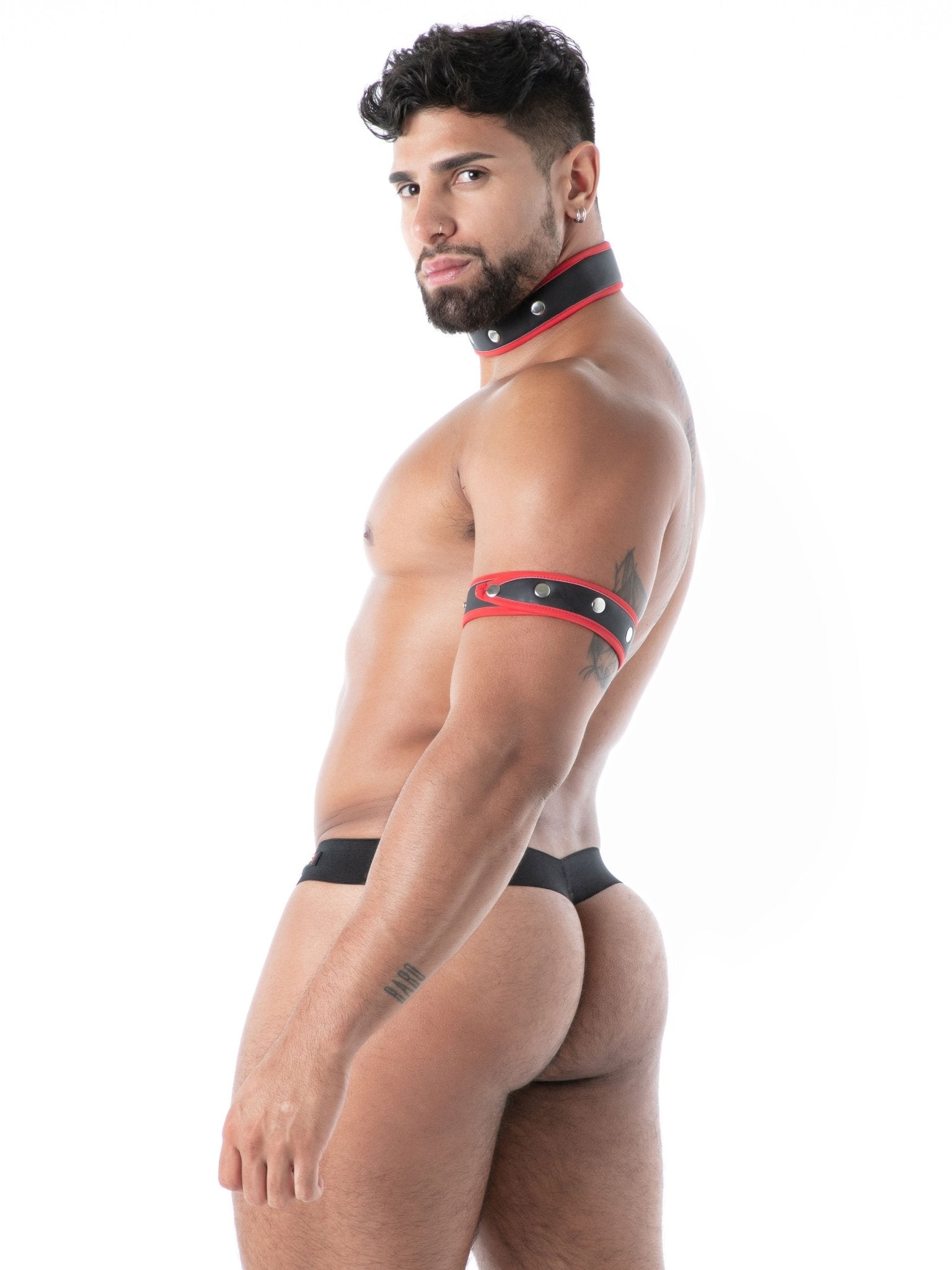 Provokanter String aus hochwertigem Neopren mit Druckknöpfen – Rot - TOF Paris - Shop Deutschland Noodosz