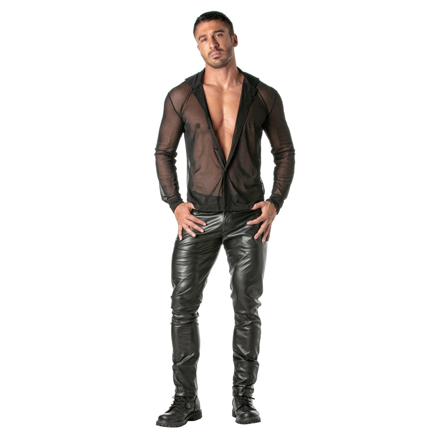 Provokantes Langarmshirt aus transparentem Mesh - TOF Paris - Shop Deutschland Noodosz