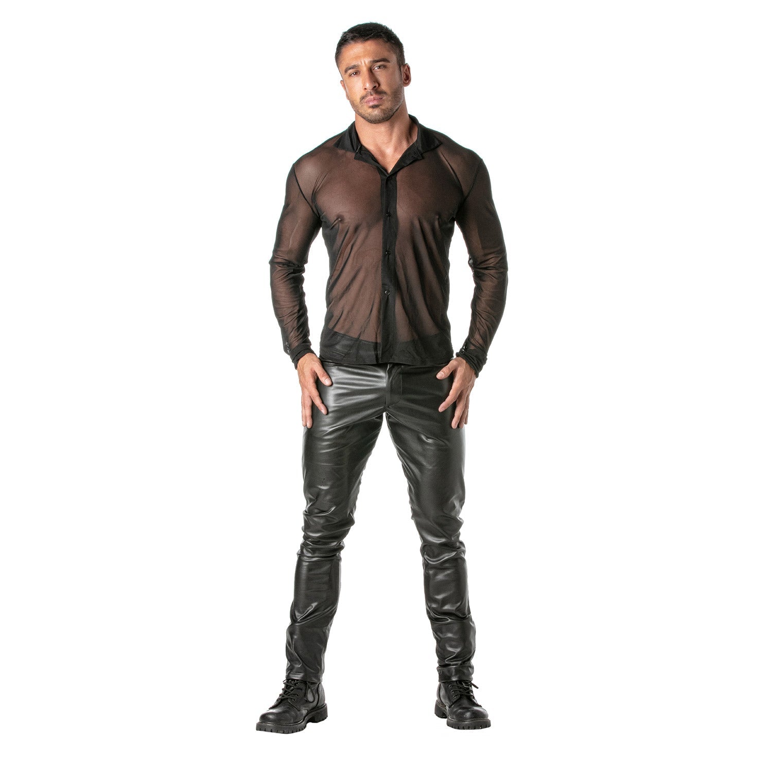 Provokantes Langarmshirt aus transparentem Mesh - TOF Paris - Shop Deutschland Noodosz