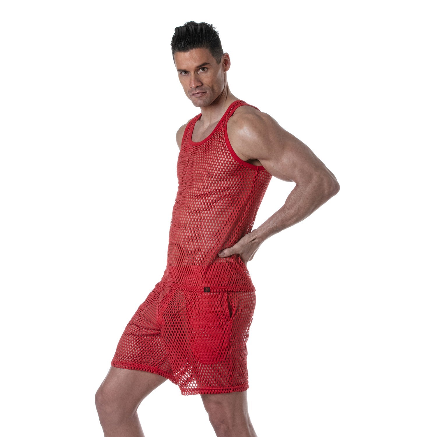 Provokantes, transparentes Mesh - Tanktop – Rot - TOF Paris - Shop Deutschland Noodosz