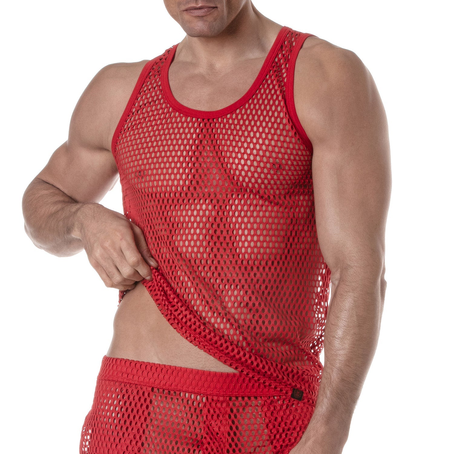 Provokantes, transparentes Mesh - Tanktop – Rot - TOF Paris - Shop Deutschland Noodosz