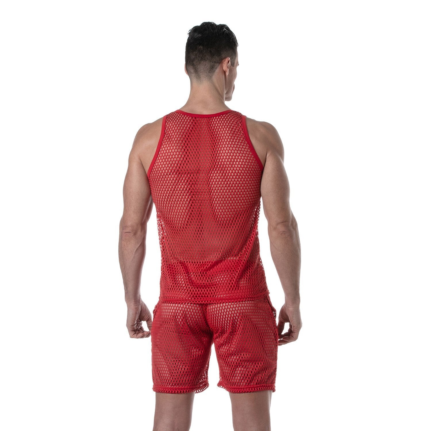 Provokantes, transparentes Mesh - Tanktop – Rot - TOF Paris - Shop Deutschland Noodosz