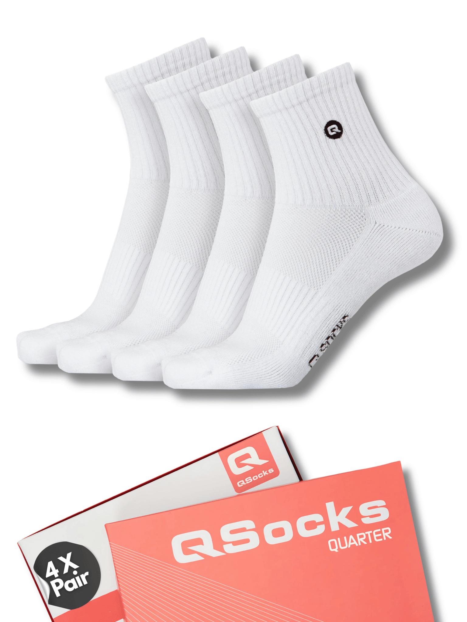 Quarter Mittelhohe Socken gepolstert für Damen und Herren 4X Paar - QOLONIA - Shop Deutschland Noodosz
