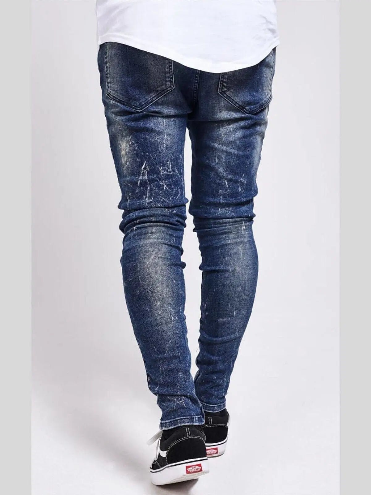 SIKSILK SS-12225 Skinny Slim Stretch Jeans Herren Hose Jeanshose Destroyed Denim - noodosz