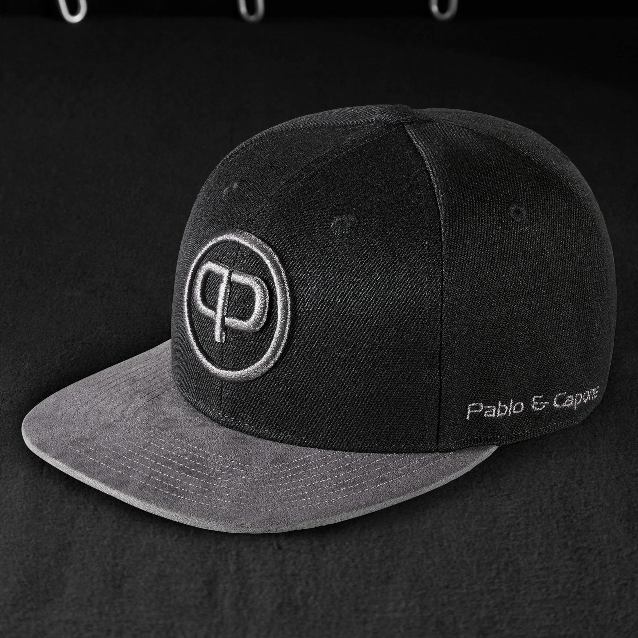 Snapback Cap - Black & Anthracite - Suede - Pablo & Capone - Shop Deutschland Noodosz