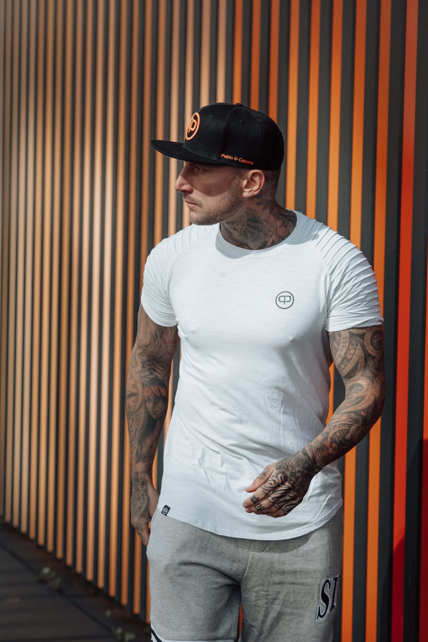 Snapback Cap - Black & Orange - Pablo & Capone - Shop Deutschland Noodosz
