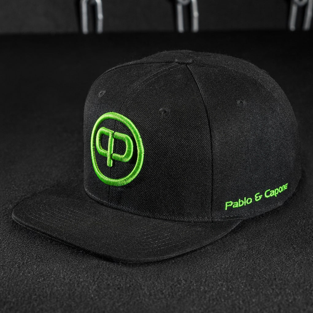 Snapback Cap - Black & Venom Green - Pablo & Capone - Shop Deutschland Noodosz