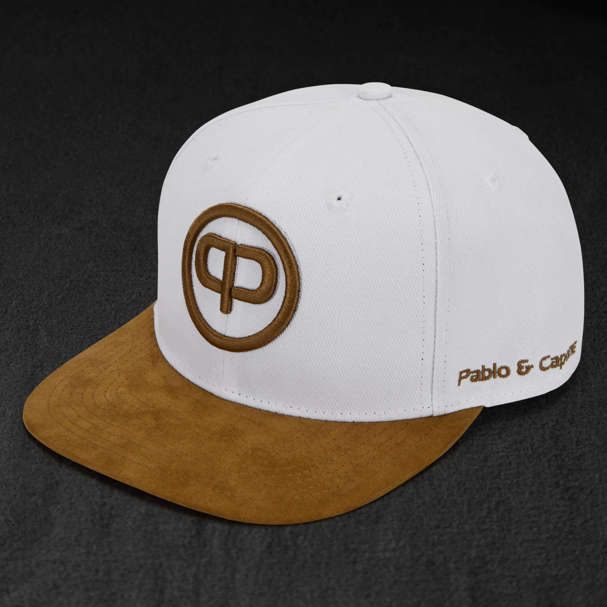 Snapback Cap - White & Suede - Pablo & Capone - Shop Deutschland Noodosz