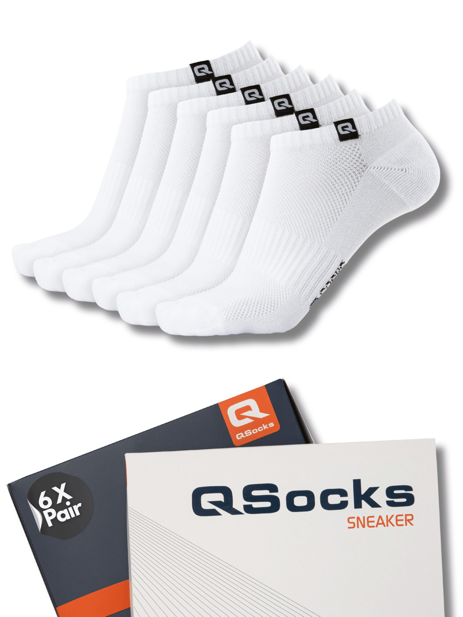 Sneaker Socken gepolstert für Damen & Herren 6X Paar - QOLONIA - Shop Deutschland Noodosz