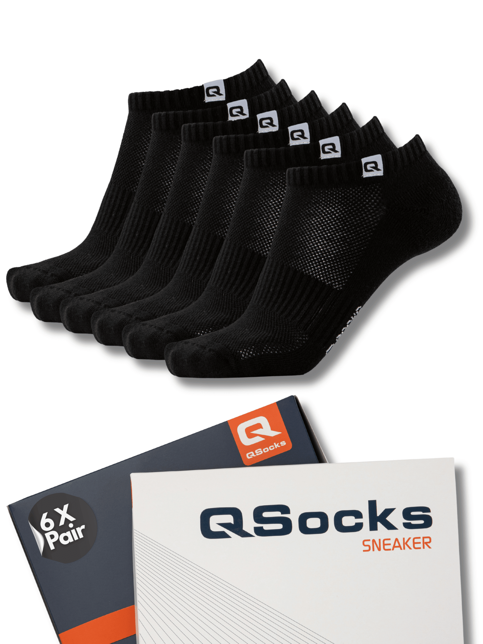 Sneaker Socken gepolstert für Damen & Herren 6X Paar - QOLONIA - Shop Deutschland Noodosz