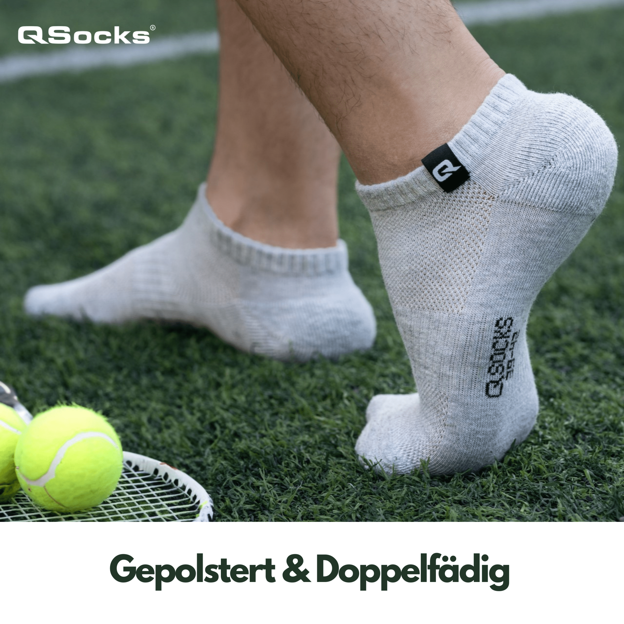 Sneaker Socken gepolstert für Damen & Herren 6X Paar - QOLONIA - Shop Deutschland Noodosz