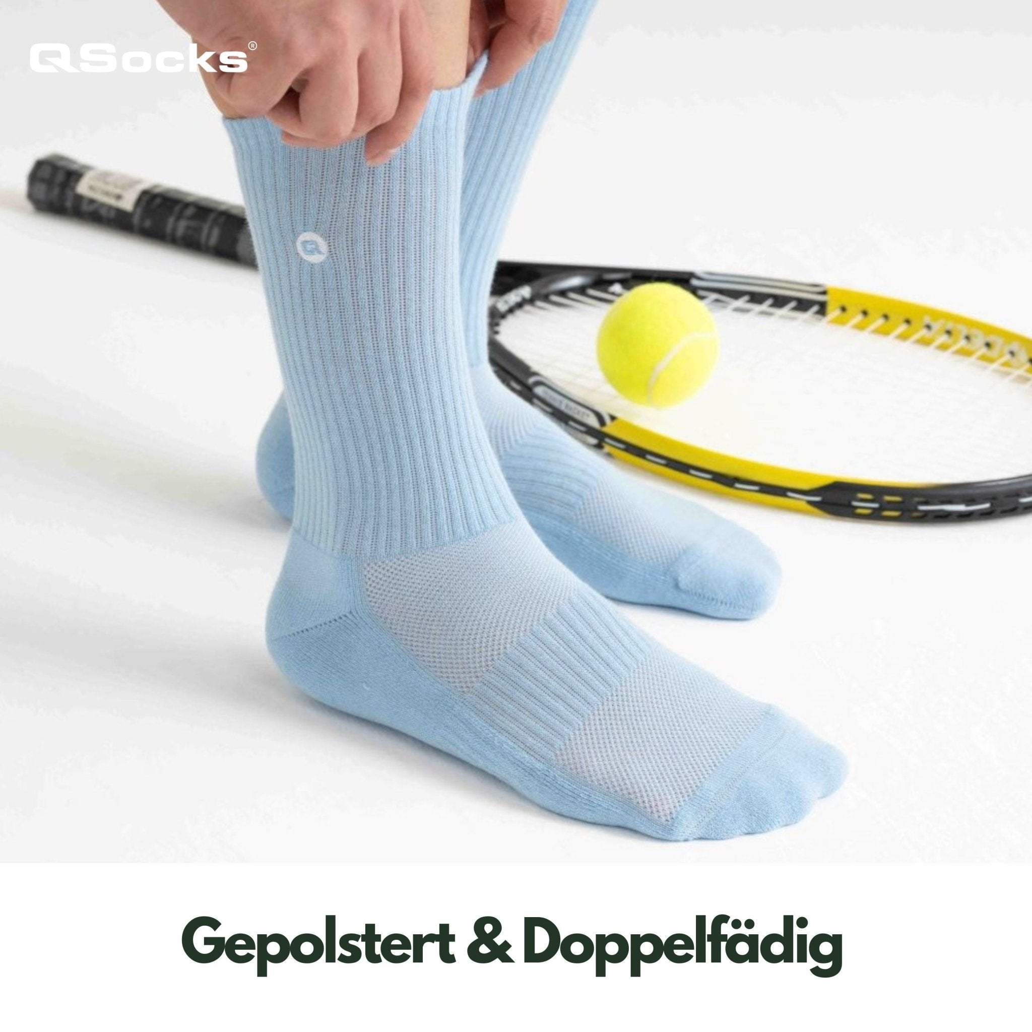 Sportsocken gepolstert für Damen und Herren 4X Paar - QOLONIA - Shop Deutschland Noodosz