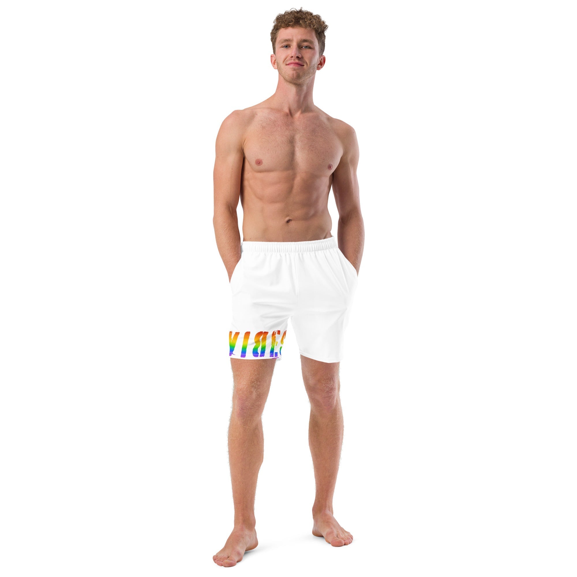TOV Badeshorts VIBES II LGBTQ (Weiß) - noodosz - Time Of Vibes - 