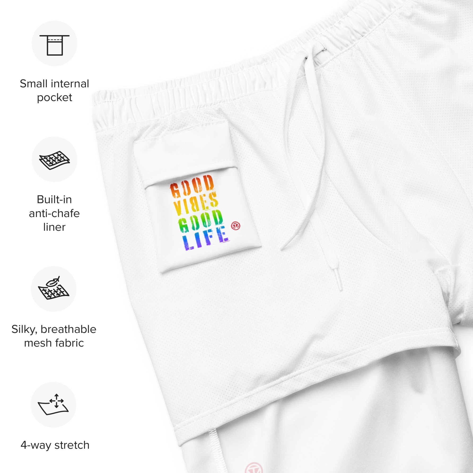TOV Badeshorts VIBES II LGBTQ (Weiß) - Time Of Vibes - Shop Deutschland Noodosz