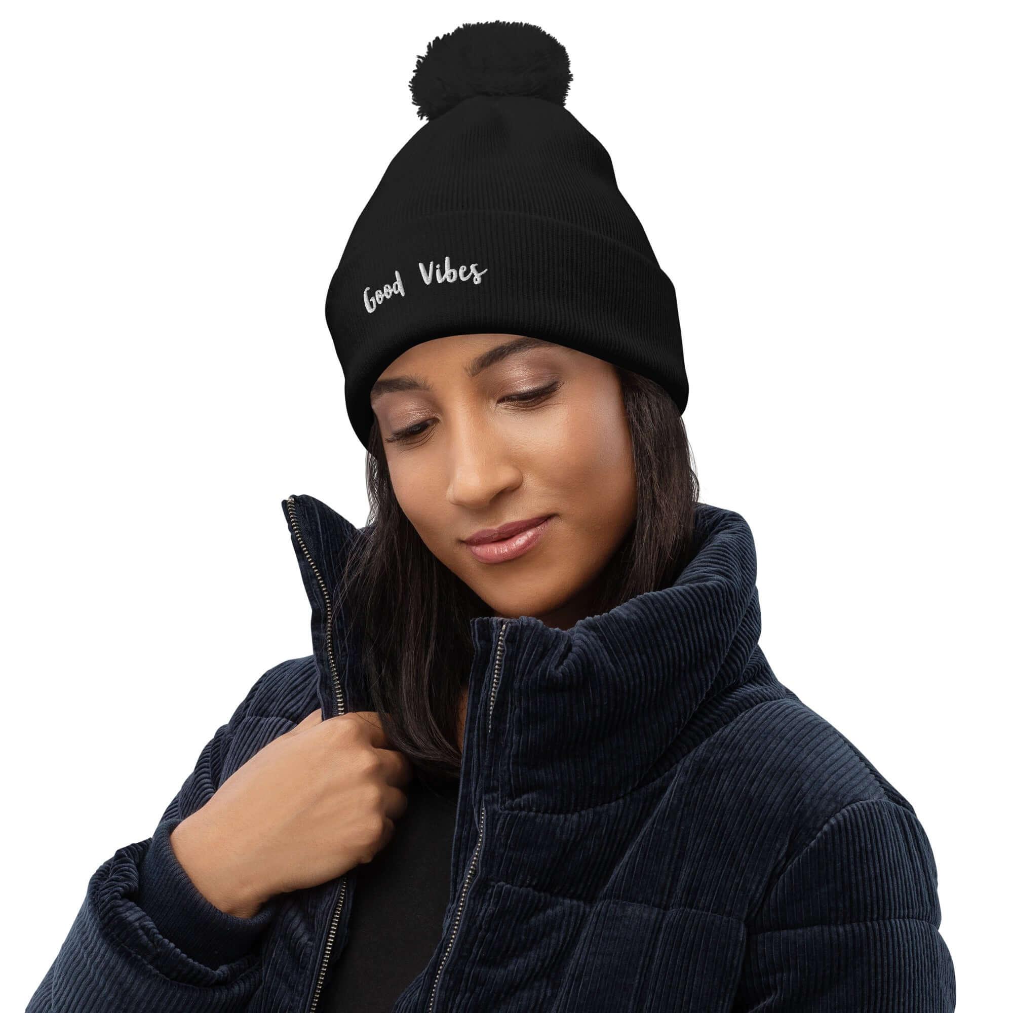 TOV Bommel - Beanie | GOOD VIBES (Schwarz) * Unisex - noodosz - Time Of Vibes - 
