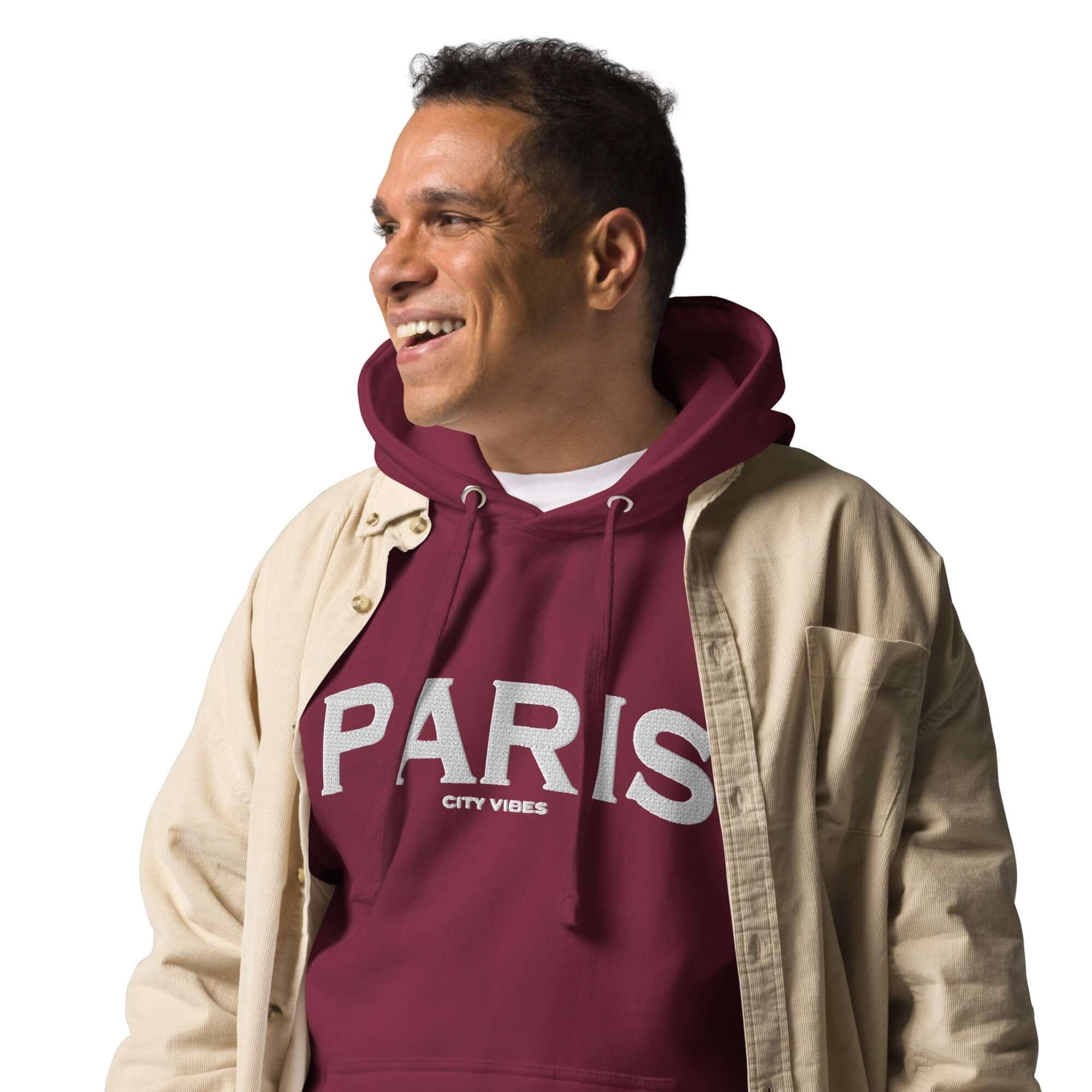 TOV Hoodie City | PARIS (Rot/Weiß) * Unisex - Time Of Vibes - Shop Deutschland Noodosz