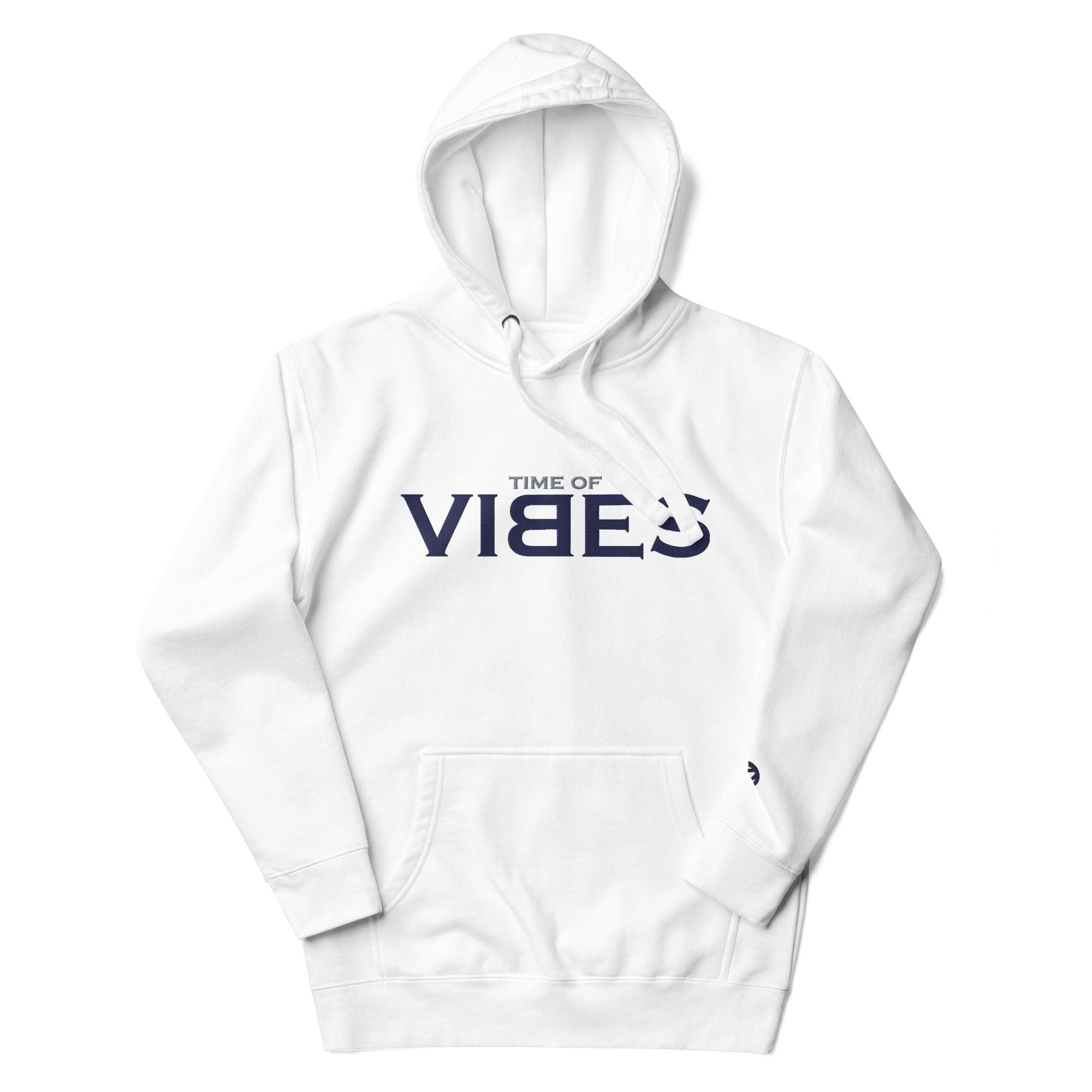 TOV Hoodie | VIBES (Weiß/Blau) * Unisex - Time Of Vibes - Shop Deutschland Noodosz