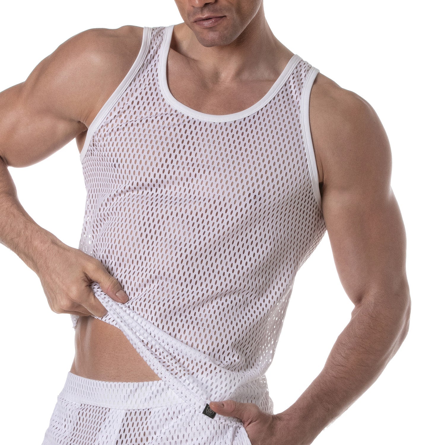 Transparentes Mesh - Tanktop in Weiß - TOF Paris - Shop Deutschland Noodosz